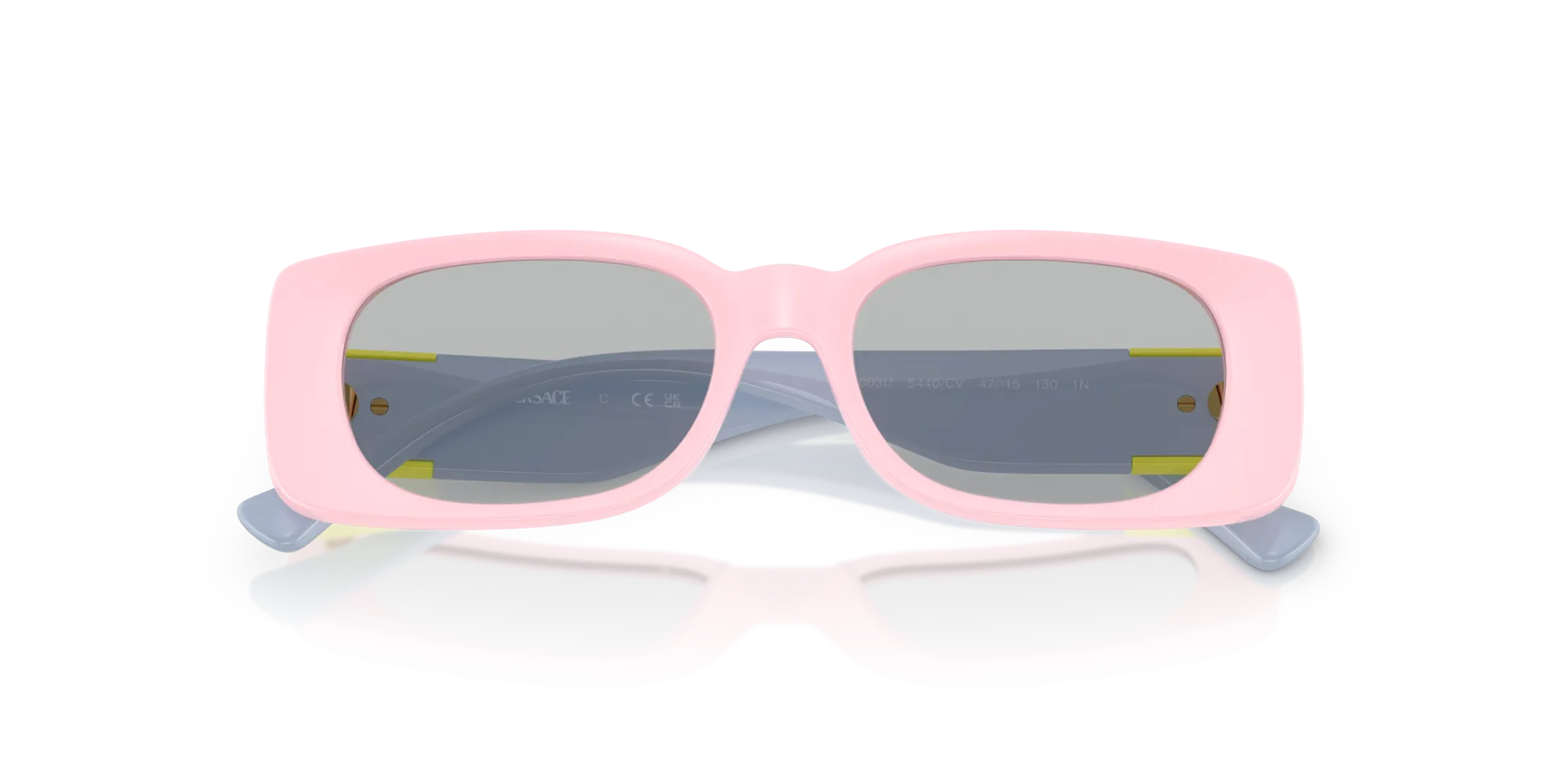 Versace VK4003U 5440CV Occhiali da sole Iniettato Rosa Grigio Squadrata Normale - immagine 2