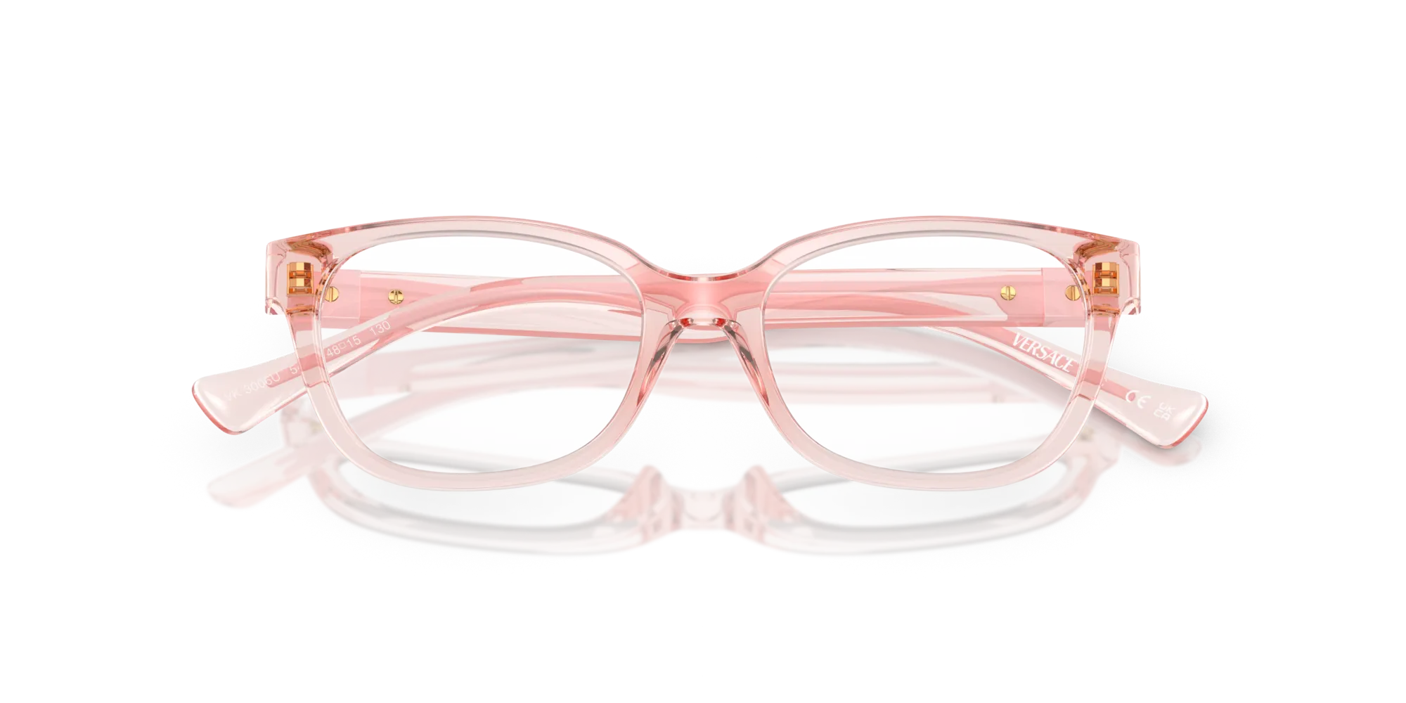 Versace VK3006U 5481 Montature da vista Iniettato Rosa Squadrata Normale - immagine 2