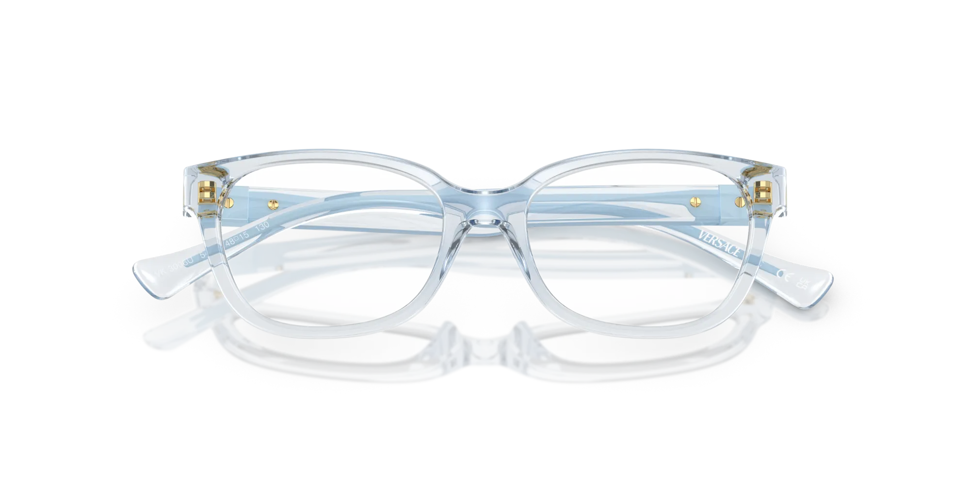 Versace VK3006U 5480 Montature da vista Iniettato Blu Squadrata Normale - immagine 2
