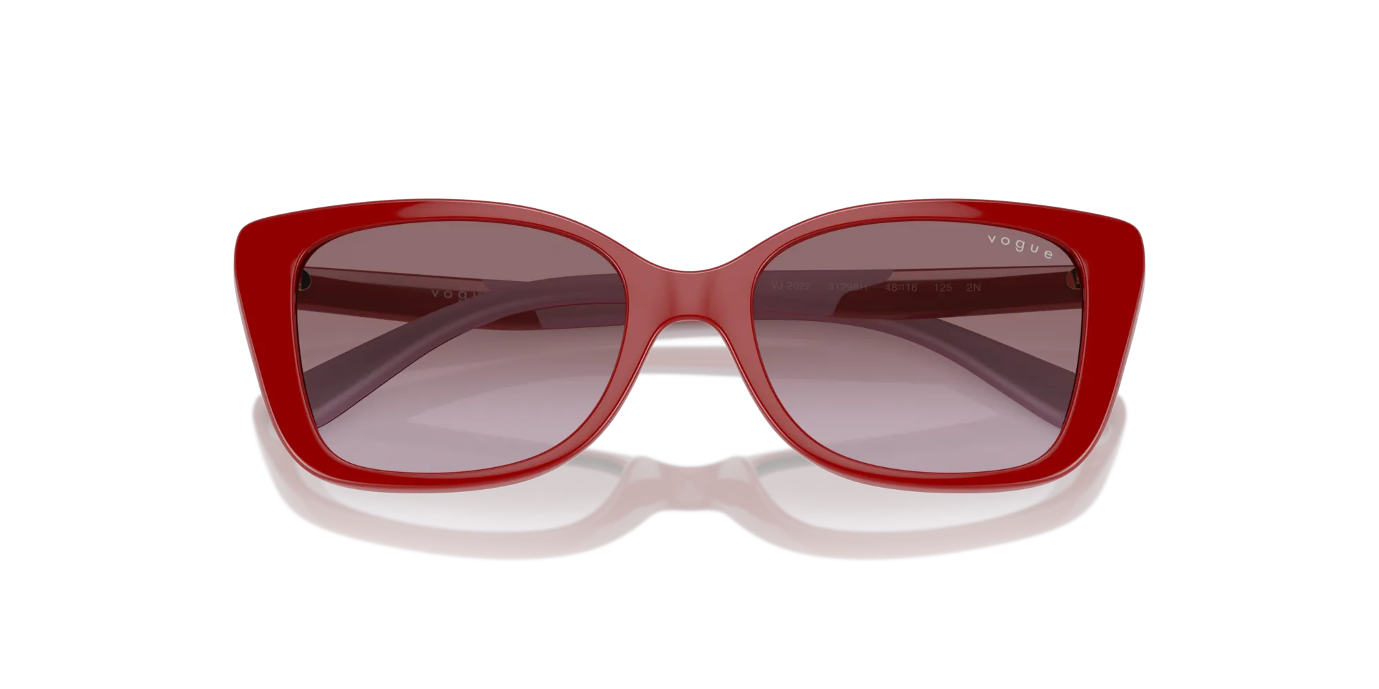 VOGUE EYEWEAR VJ2022 31298H Occhiali da sole Nylon Rosso Viola Farfalla Normale Sfumato - immagine 2