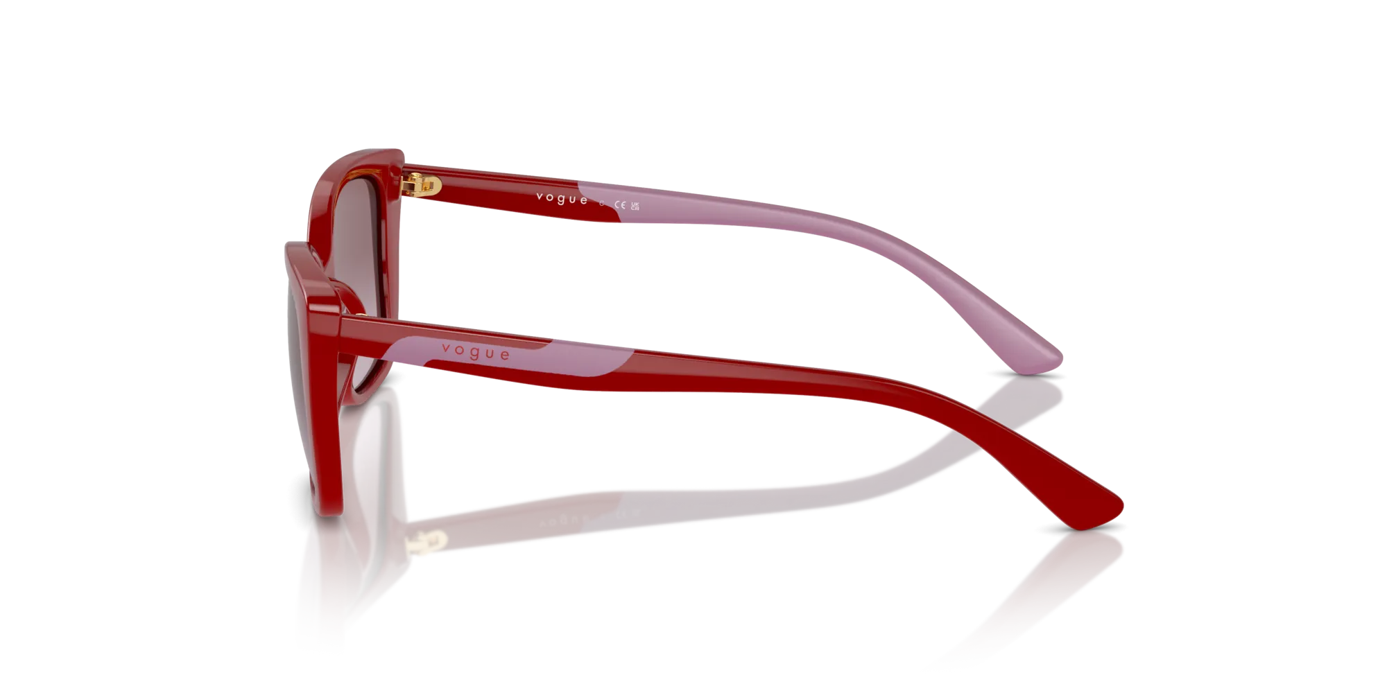 VOGUE EYEWEAR VJ2022 31298H Occhiali da sole Nylon Rosso Viola Farfalla Normale Sfumato - immagine 4