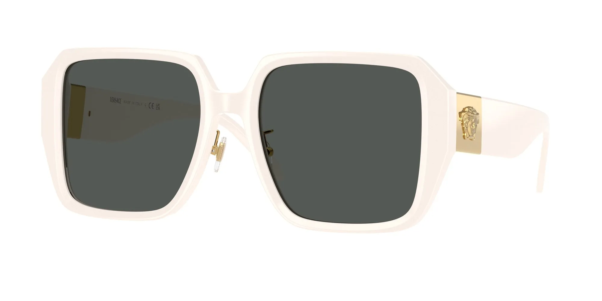 Versace VE4472D 548487 Occhiali da sole Acetato Bianco Grigio Squadrata Normale - immagine 1