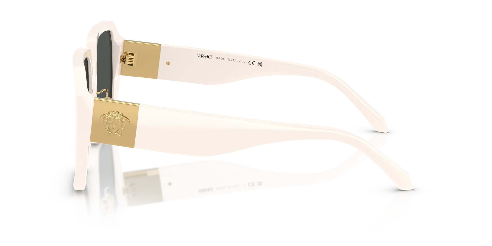 Versace VE4472D 548487 Occhiali da sole Acetato Bianco Grigio Squadrata Normale - immagine 4