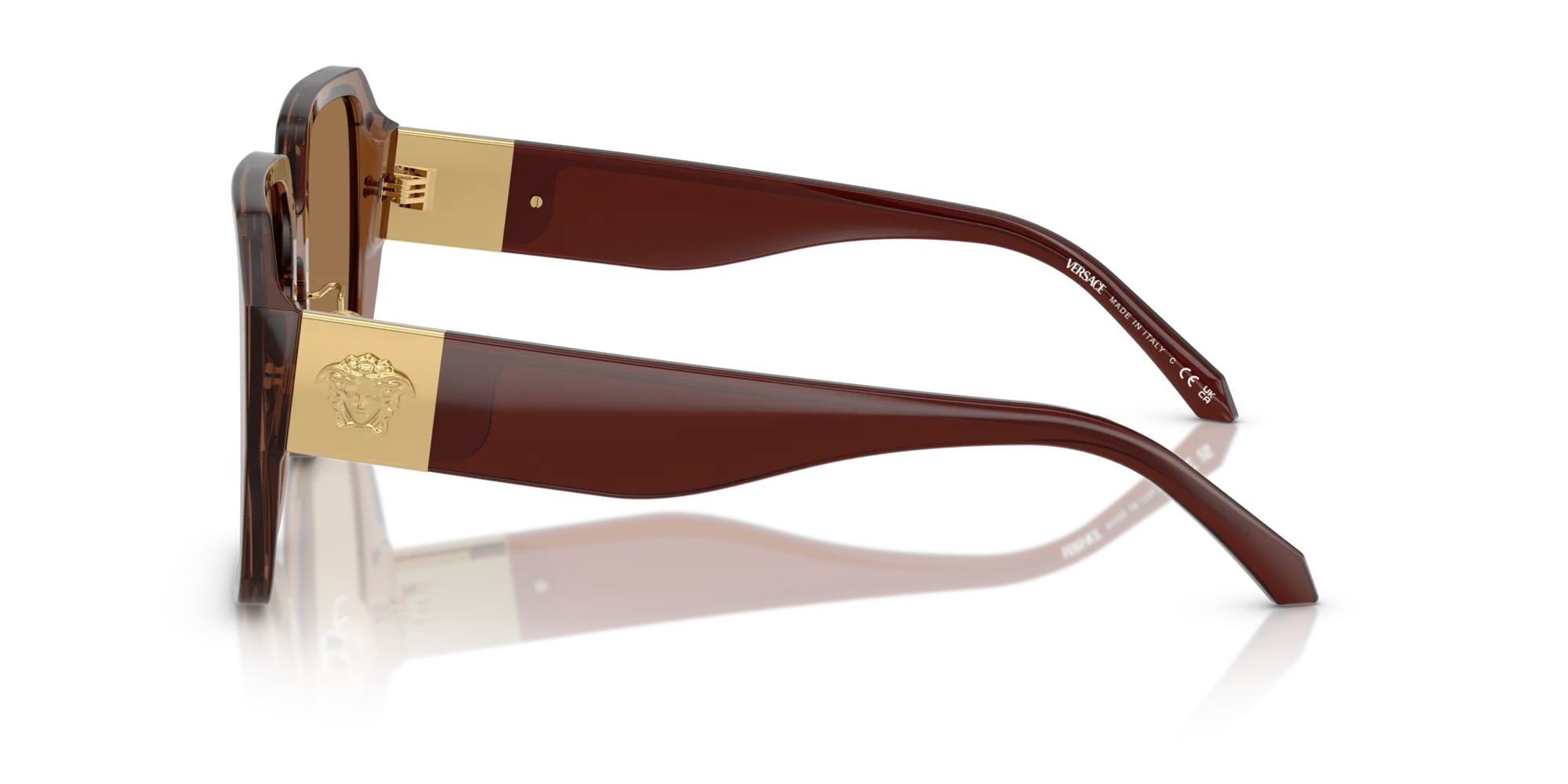 Versace VE4472D 5028/O Occhiali da sole Acetato Marrone Marrone Squadrata Normale Specchiato - immagine 4