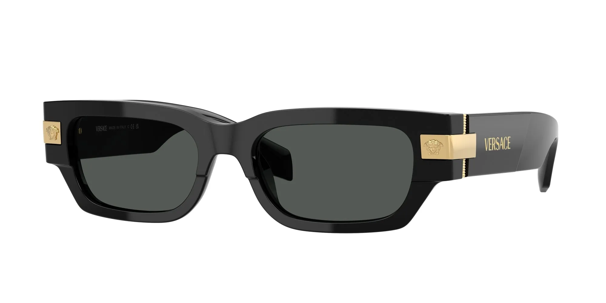 Versace VE4465 GB1/87 Occhiali da sole Acetato Nero Grigio Squadrata Normale - immagine 1