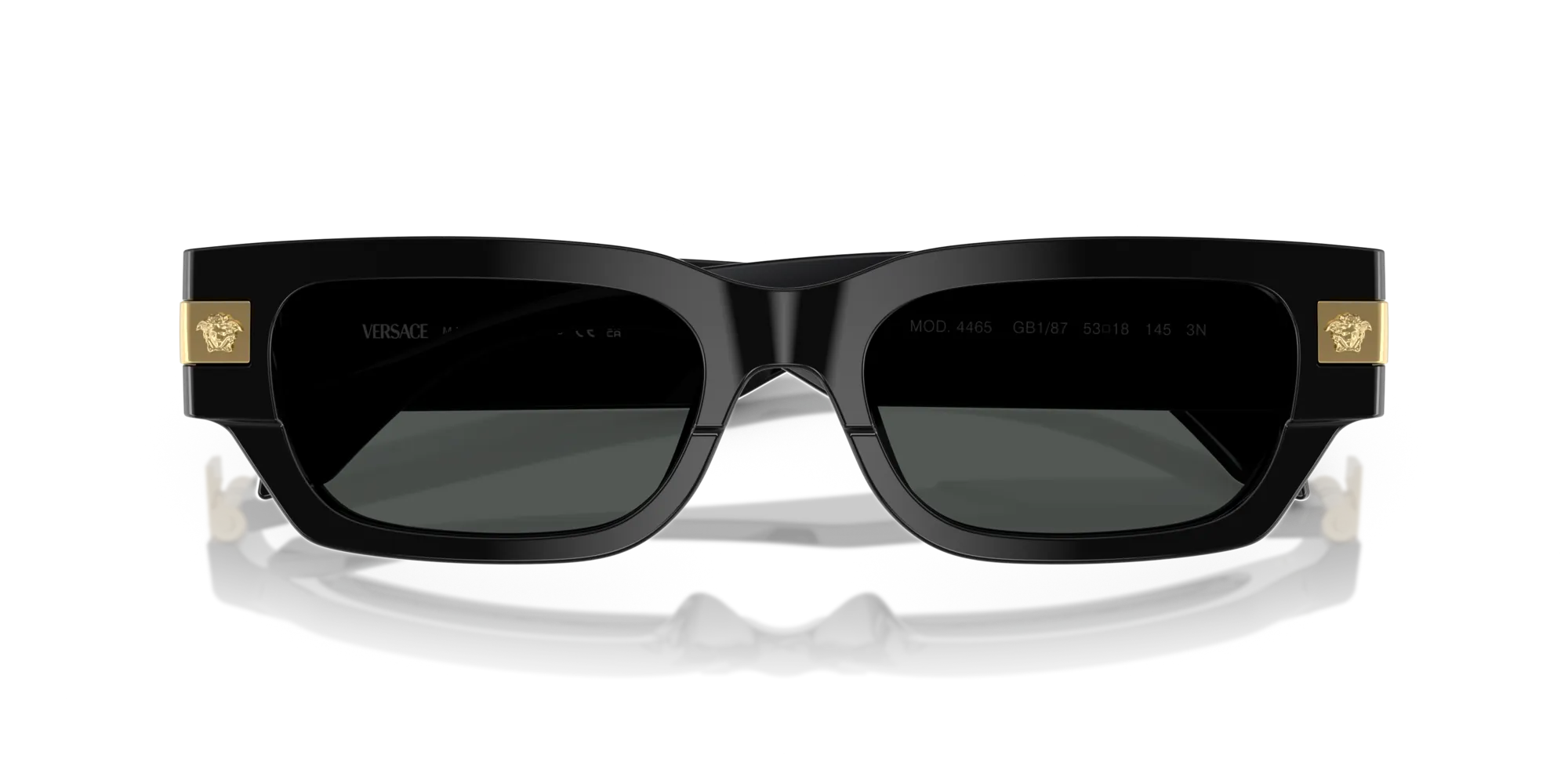Versace VE4465 GB1/87 Occhiali da sole Acetato Nero Grigio Squadrata Normale - immagine 2