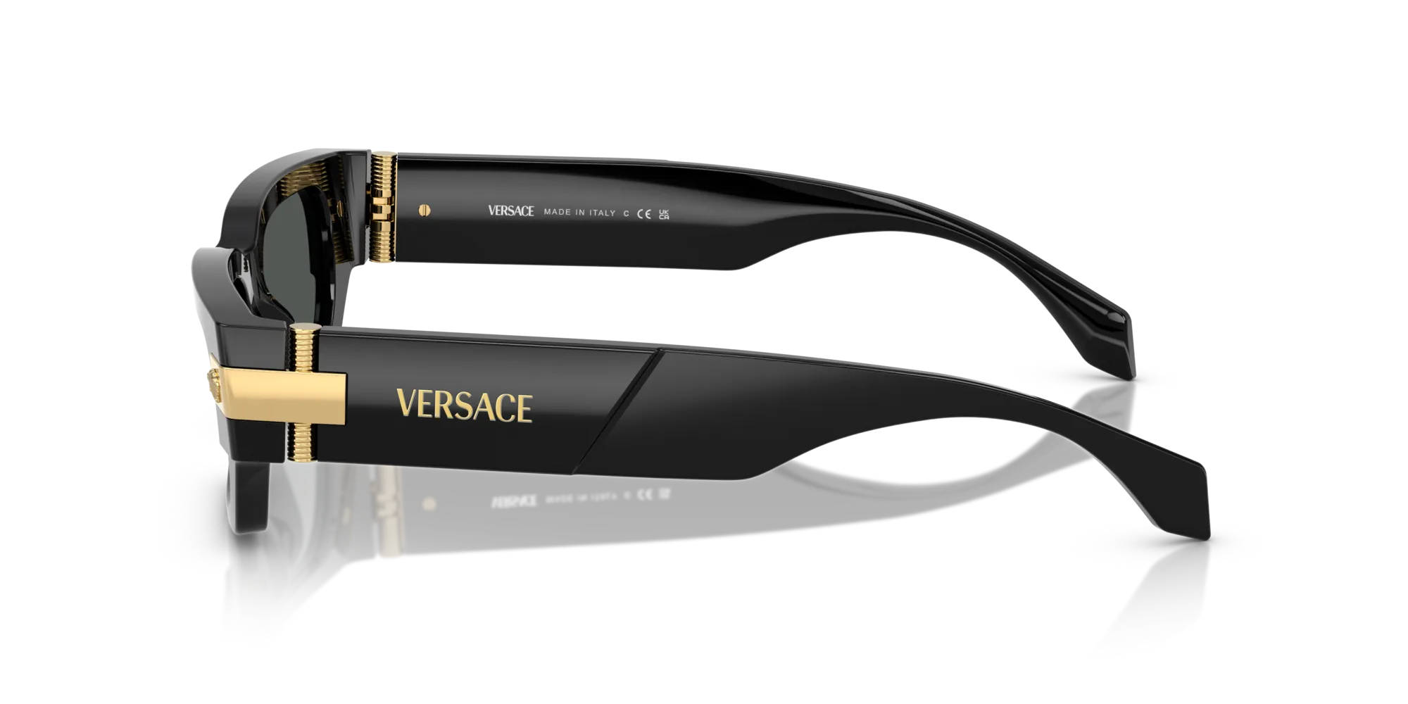 Versace VE4465 GB1/87 Occhiali da sole Acetato Nero Grigio Squadrata Normale - immagine 4