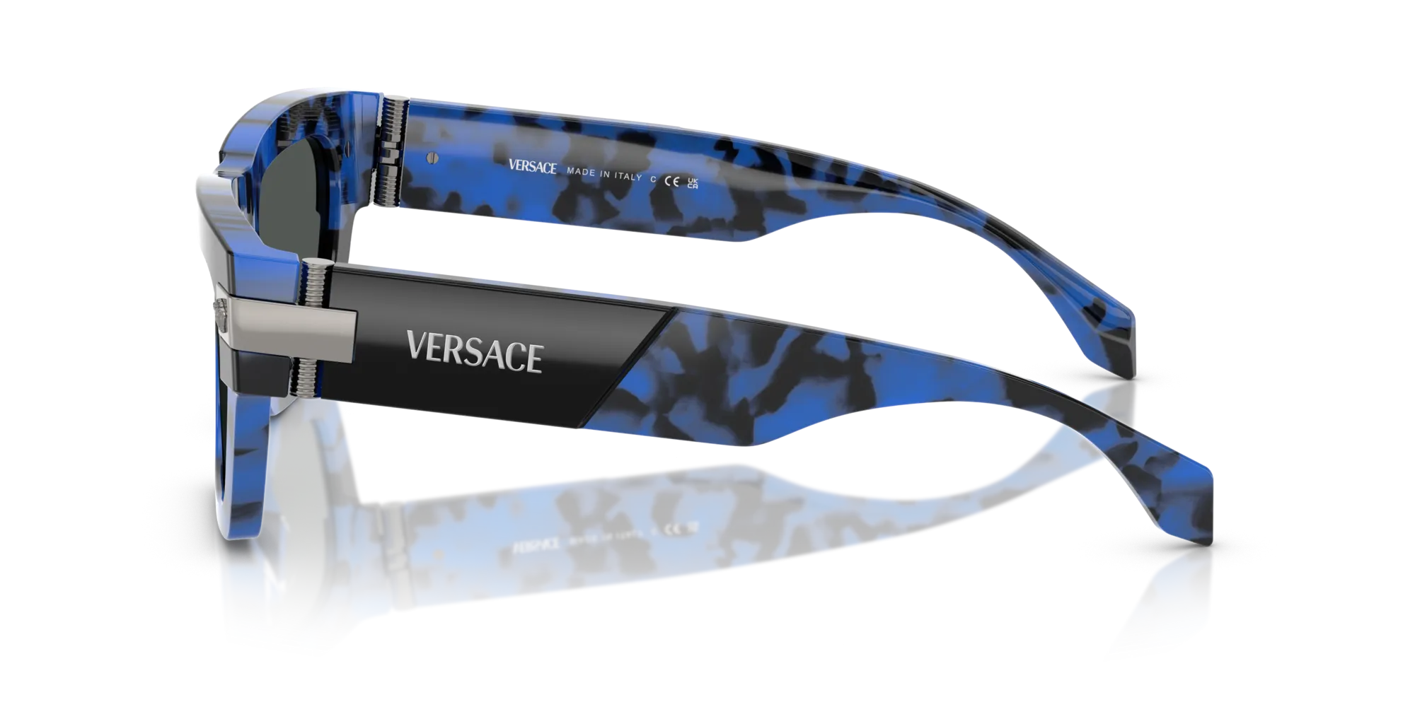 Versace VE4464 545887 Occhiali da sole Acetato Blu Grigio Squadrata Normale - immagine 4