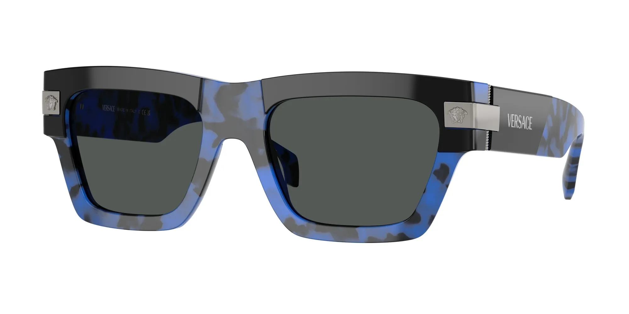 Versace VE4464 545887 Occhiali da sole Acetato Blu Grigio Squadrata Normale - immagine 1