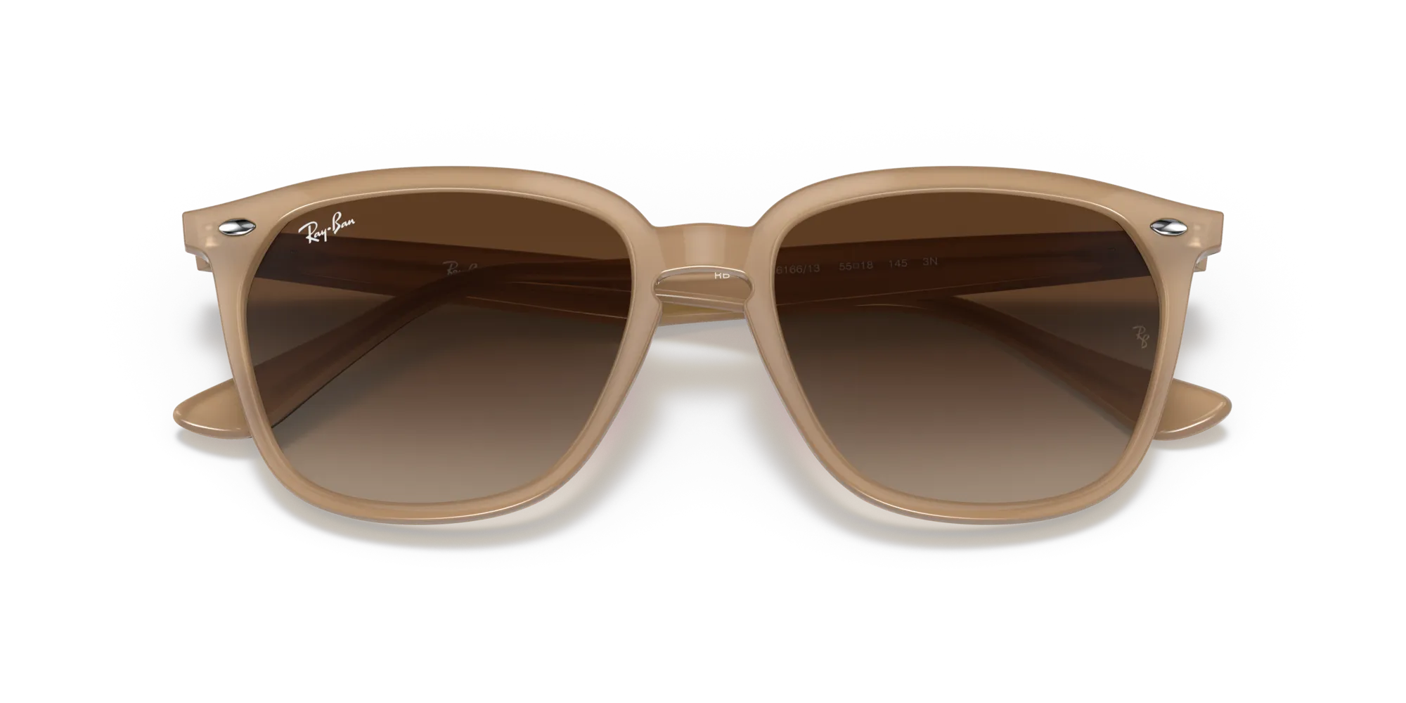 Ray - Ban RB4362 616613 Occhiali da sole Iniettato Marrone Marrone Squadrata Normale Sfumato - immagine 2