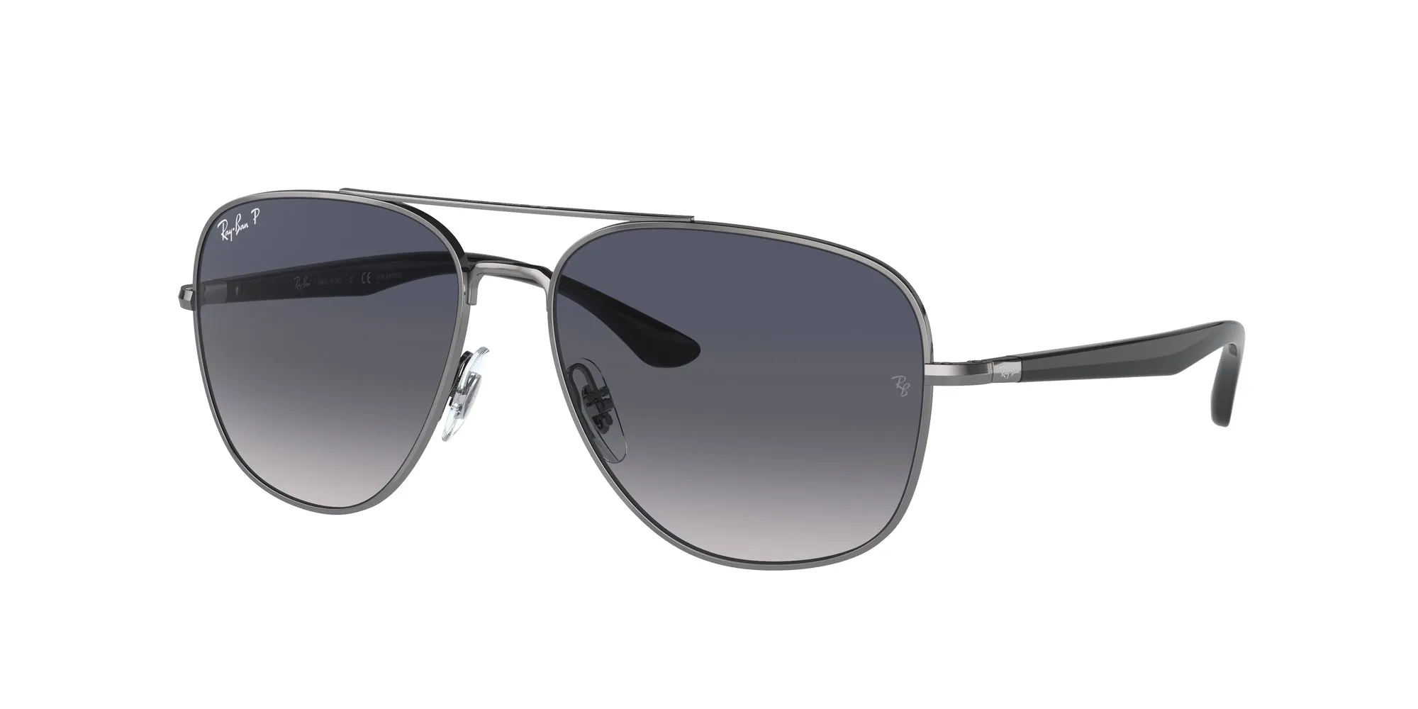 Ray - Ban RB3683 004/78 Occhiali da sole Metallo Grigio Blu Squadrata Polarizzata Sfumato - immagine 1