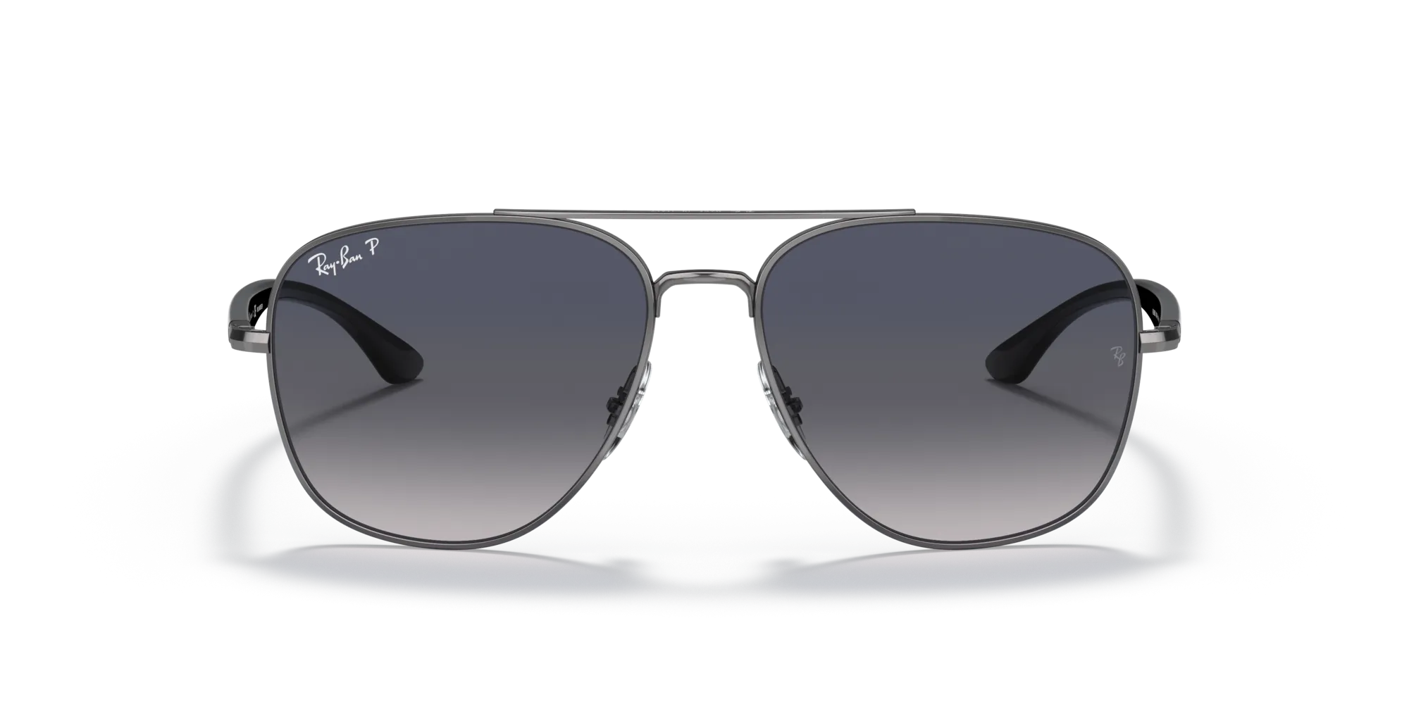 Ray - Ban RB3683 004/78 Occhiali da sole Metallo Grigio Blu Squadrata Polarizzata Sfumato - immagine 3