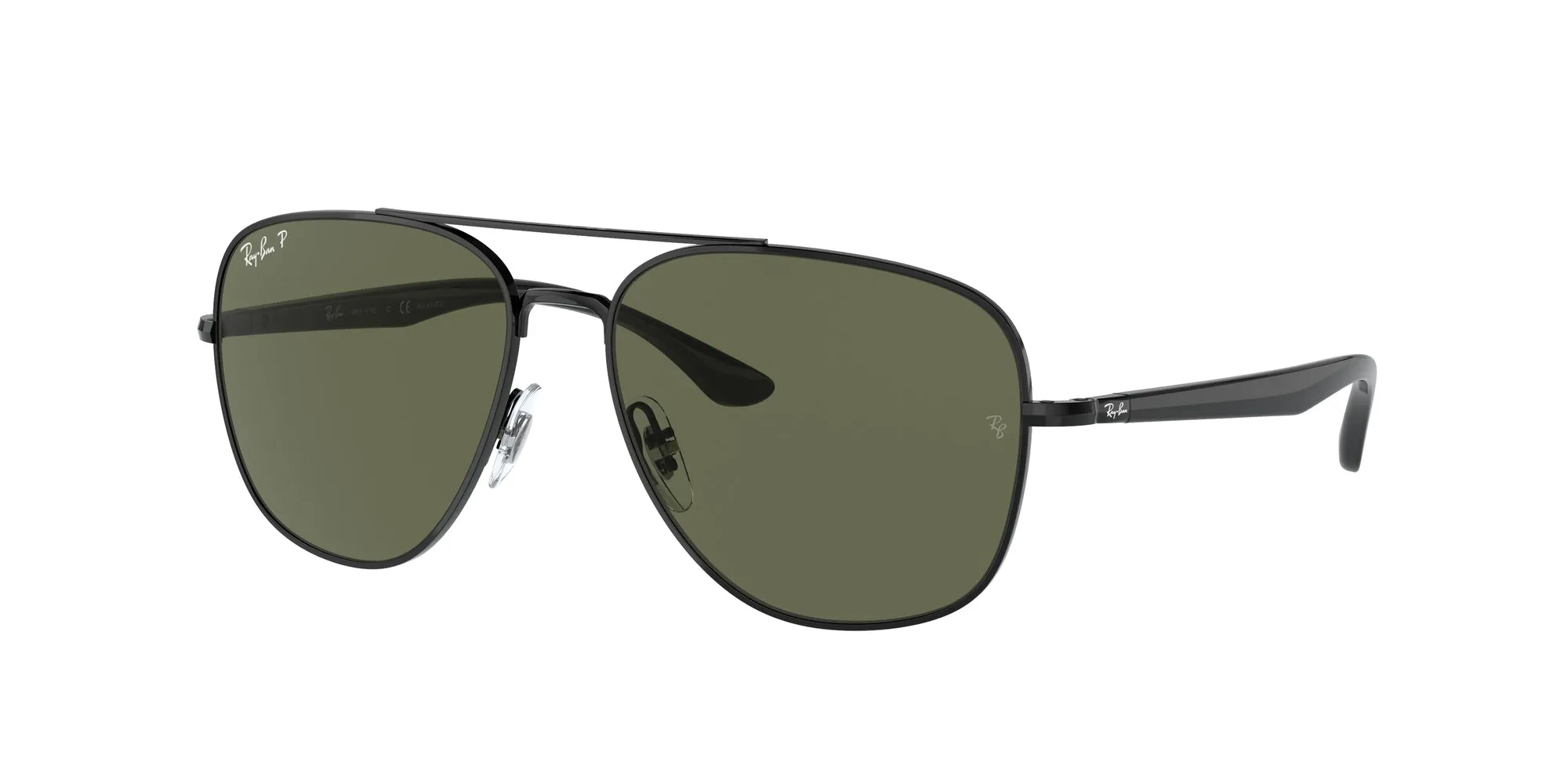 Ray - Ban RB3683 002/58 Occhiali da sole Metallo Nero G15 Squadrata Polarizzata - immagine 1