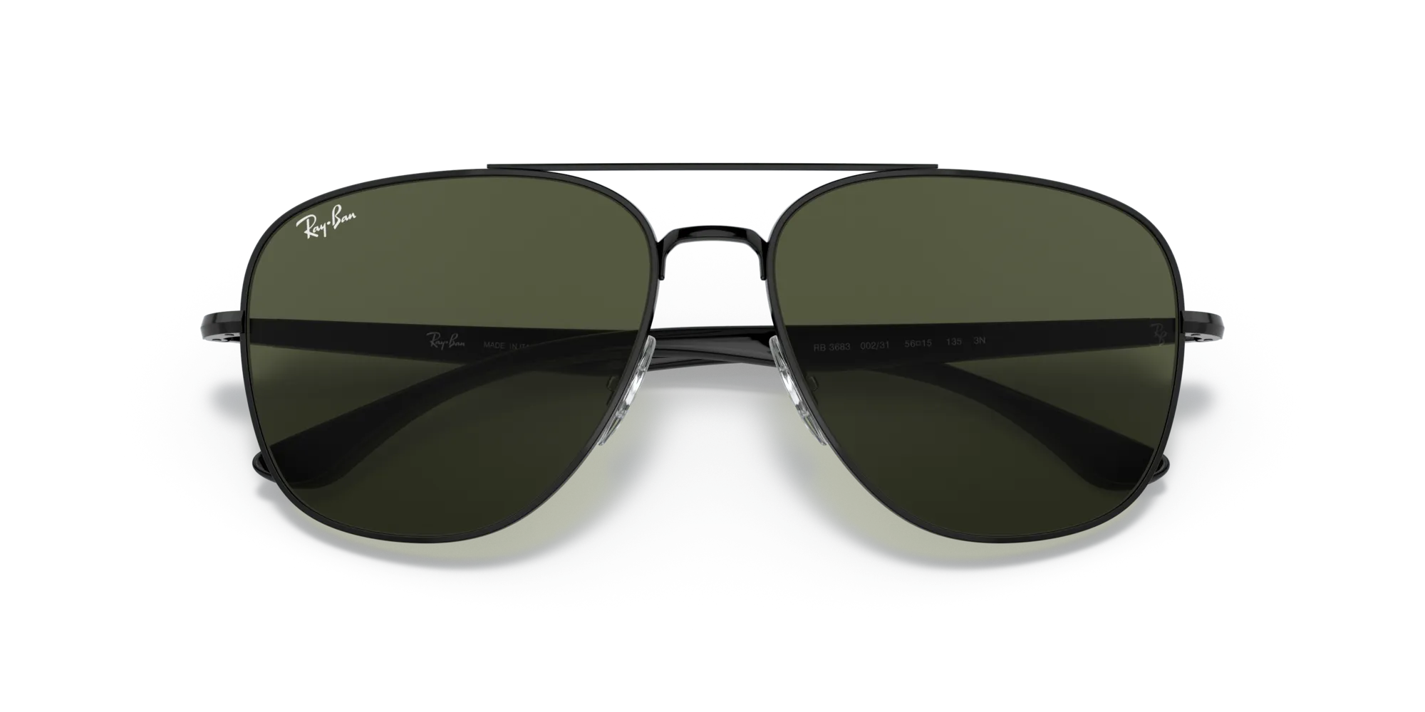 Ray - Ban RB3683 002/31 Occhiali da sole Metallo Nero G15 Squadrata Normale - immagine 2