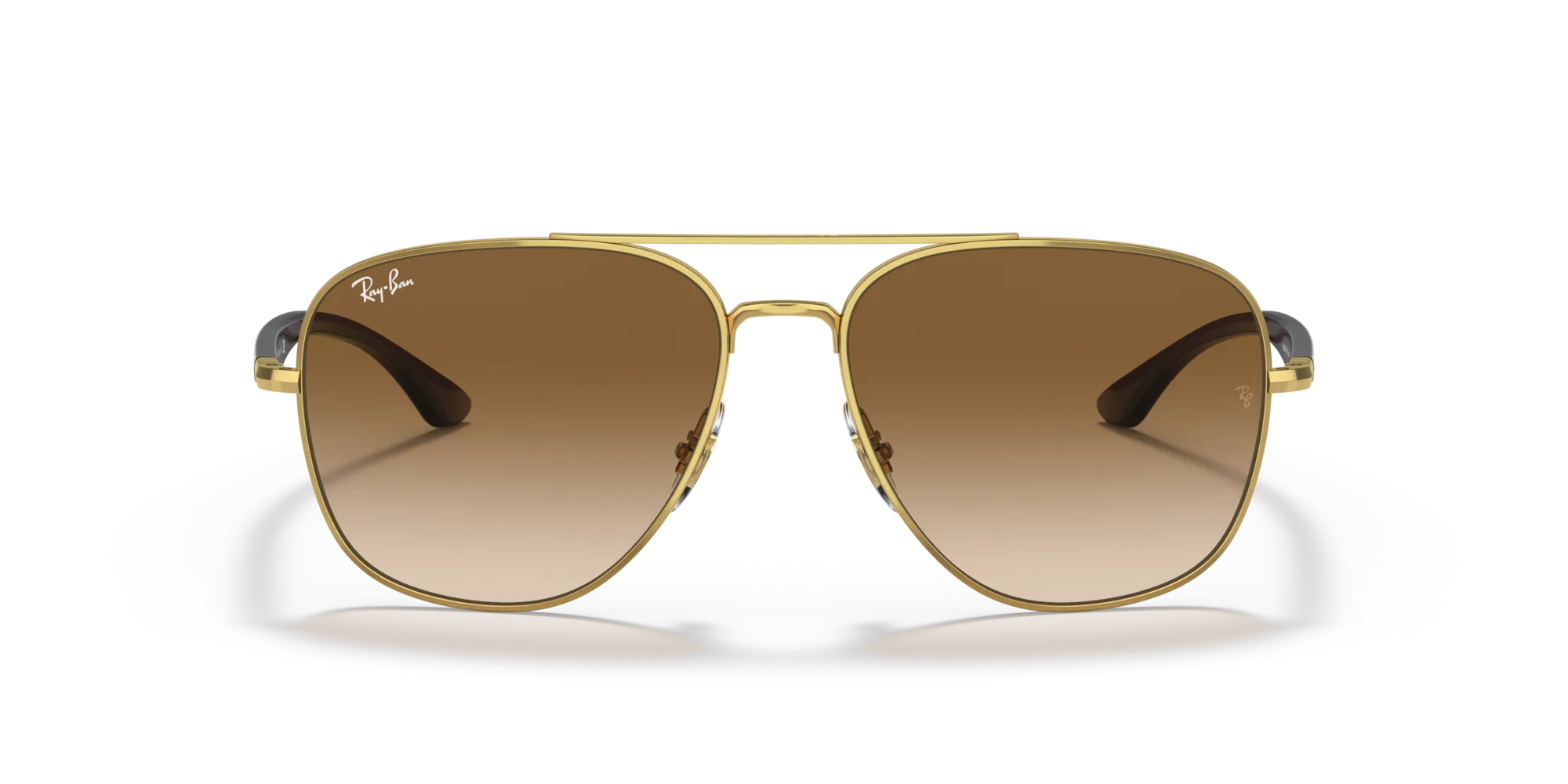 Ray - Ban RB3683 001/51 Occhiali da sole Metallo Oro Marrone Squadrata Normale Sfumato - immagine 3