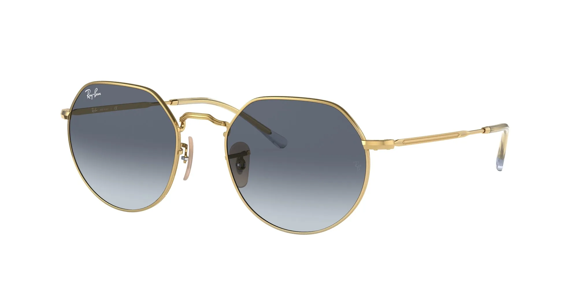 Ray - Ban RB3565 JACK 001/86 Occhiali da sole Metallo Oro Blu Geometrica Normale Sfumato - immagine 1