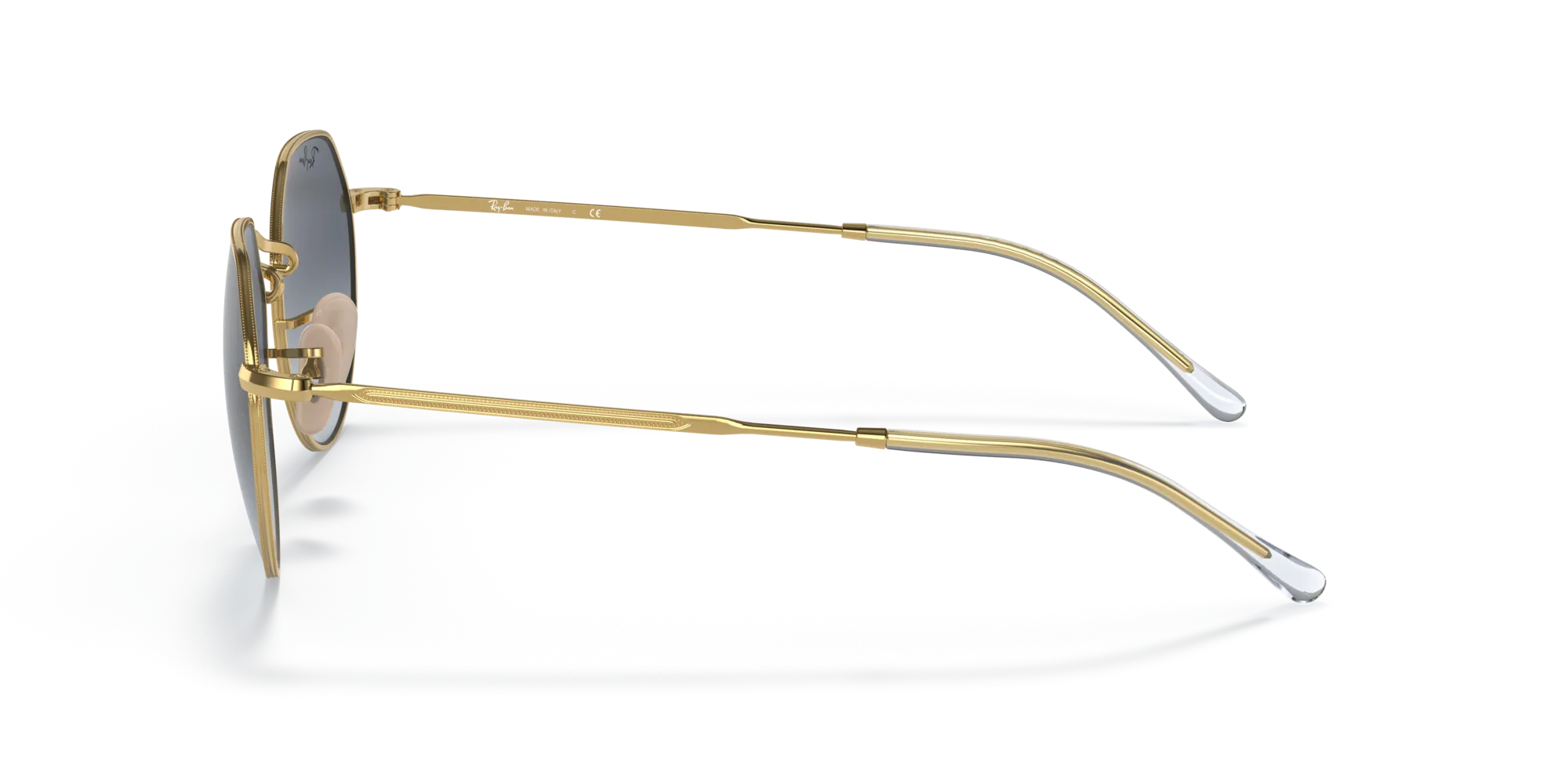 Ray - Ban RB3565 JACK 001/86 Occhiali da sole Metallo Oro Blu Geometrica Normale Sfumato - immagine 4