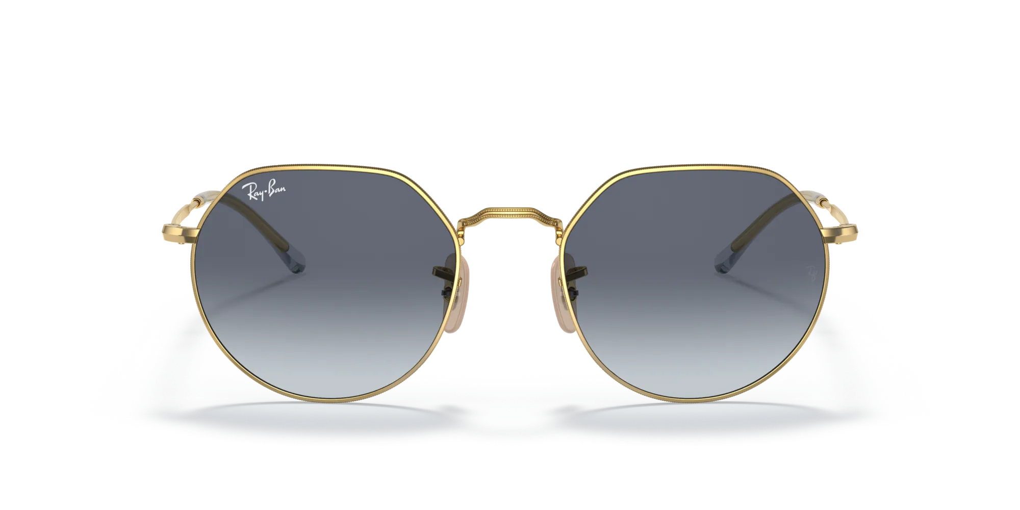 Ray - Ban RB3565 JACK 001/86 Occhiali da sole Metallo Oro Blu Geometrica Normale Sfumato - immagine 3