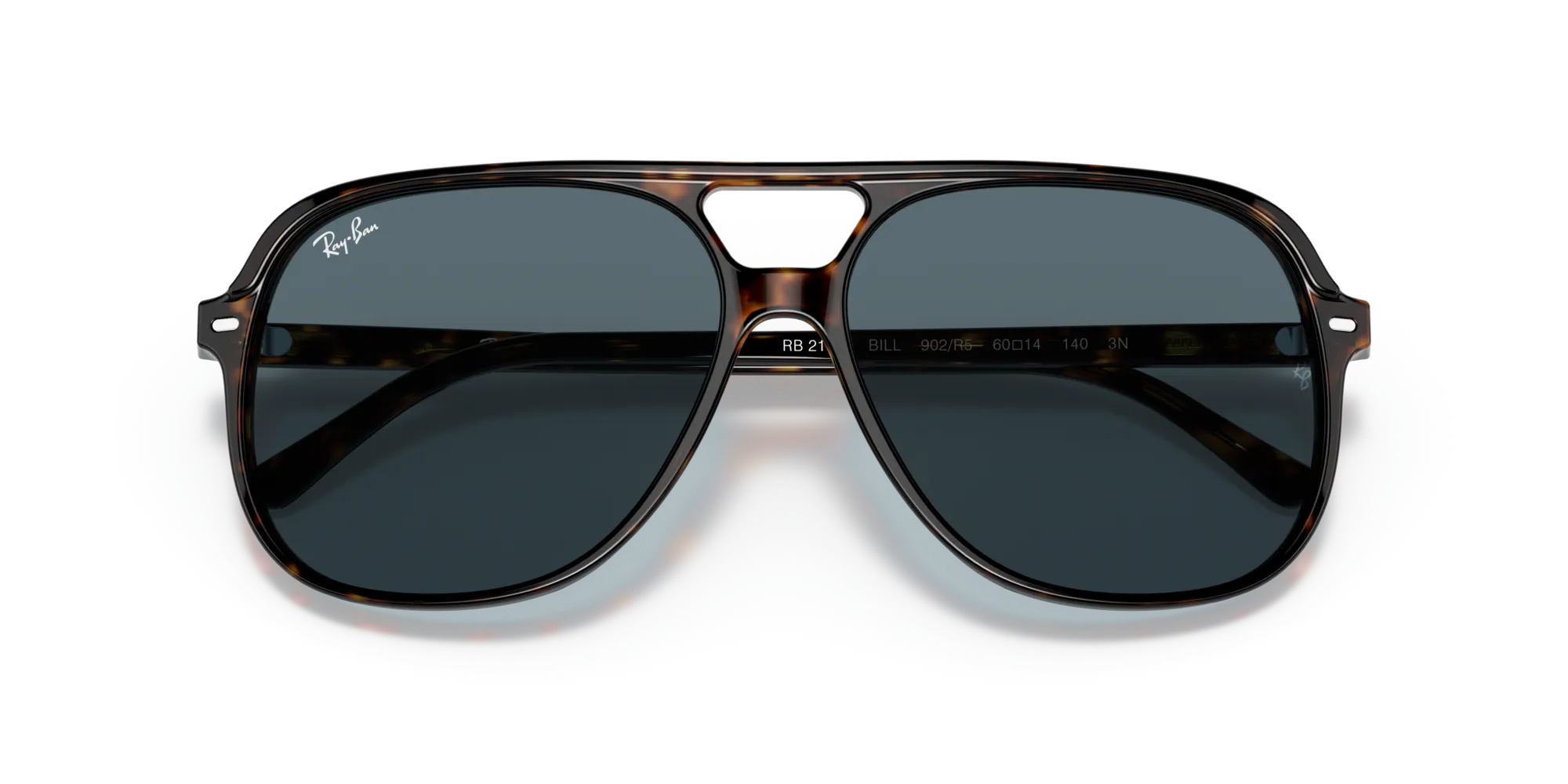 Ray - Ban RB2198 BILL 902/R5 Occhiali da sole Acetato Tartaruga Blu Squadrata Normale - immagine 2