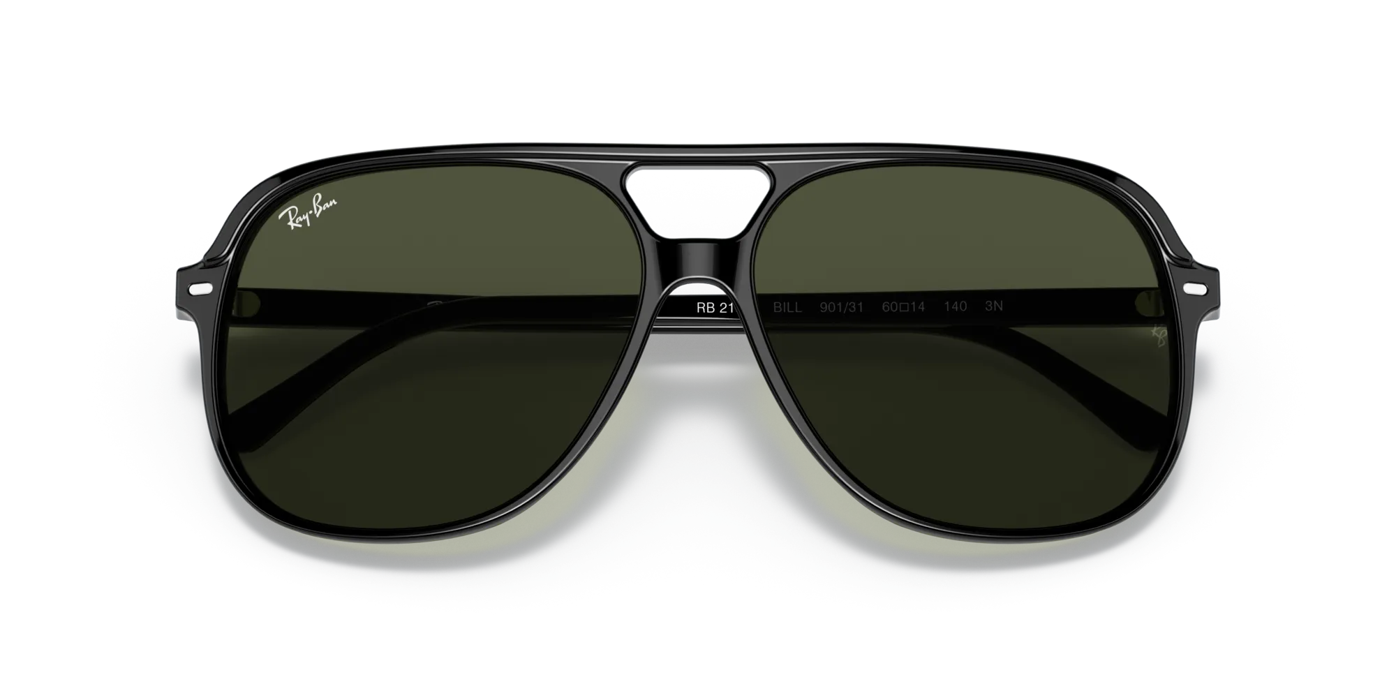 Ray - Ban RB2198 BILL 901/31 Occhiali da sole Acetato Nero G15 Squadrata Normale - immagine 2