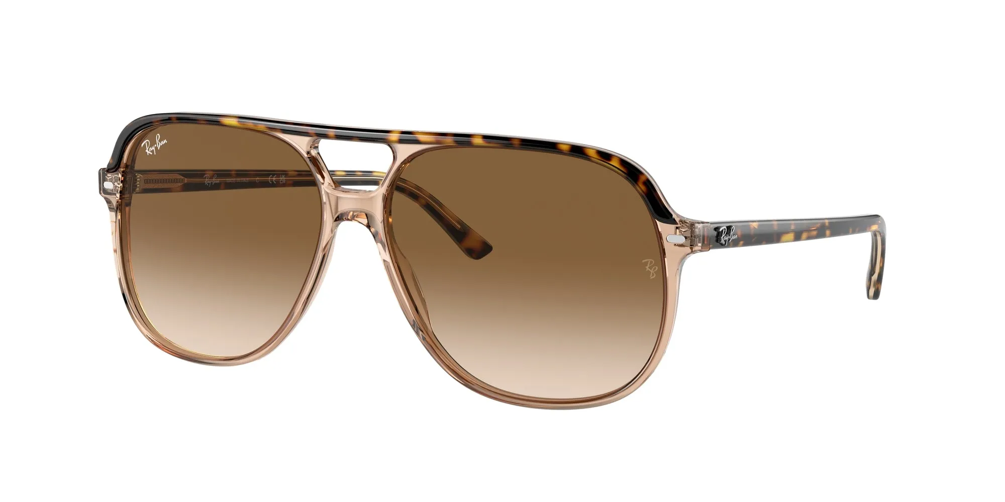 Ray - Ban RB2198 BILL 129251 Occhiali da sole Acetato Oro Marrone Squadrata Normale Sfumato - immagine 1