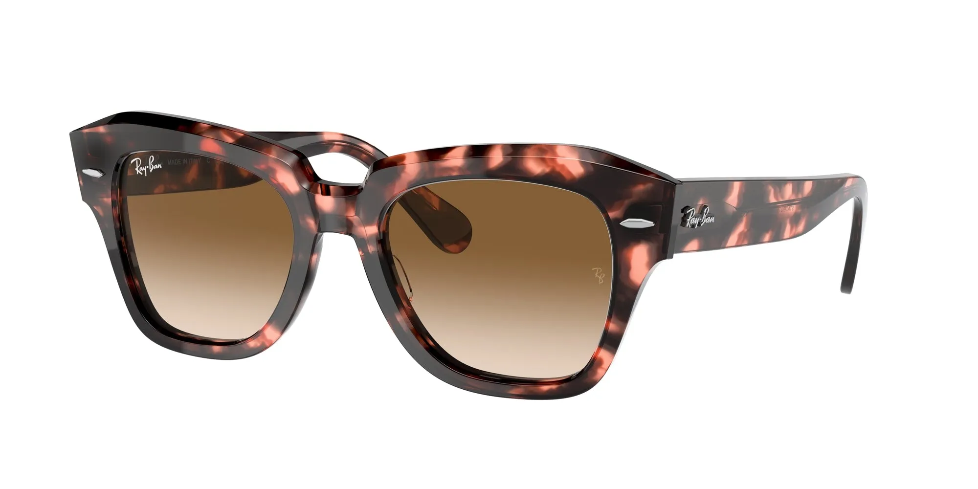 Ray - Ban RB2186 STATE STREET 133451 Occhiali da sole Acetato Tartaruga Marrone Squadrata Normale Sfumato - immagine 1