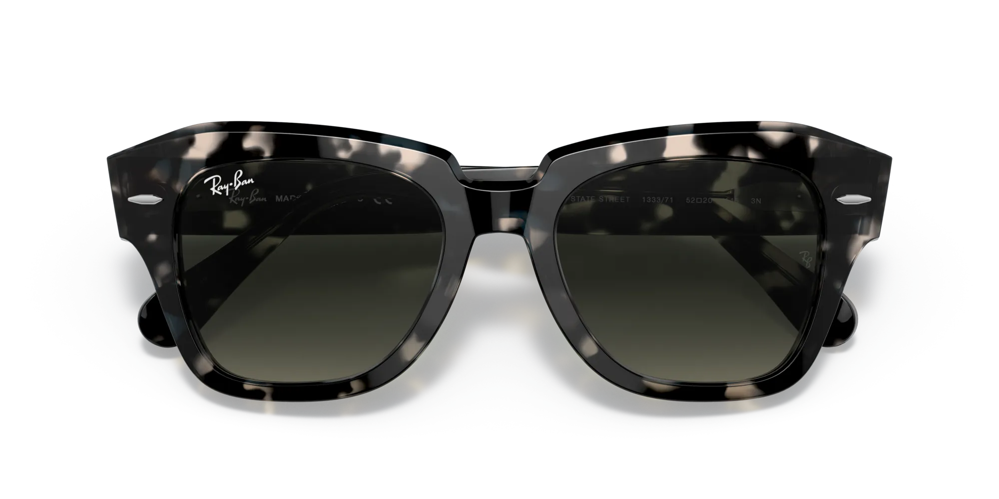 Ray - Ban RB2186 STATE STREET 133371 Occhiali da sole Acetato Tartaruga Grigio Squadrata Normale Sfumato - immagine 2