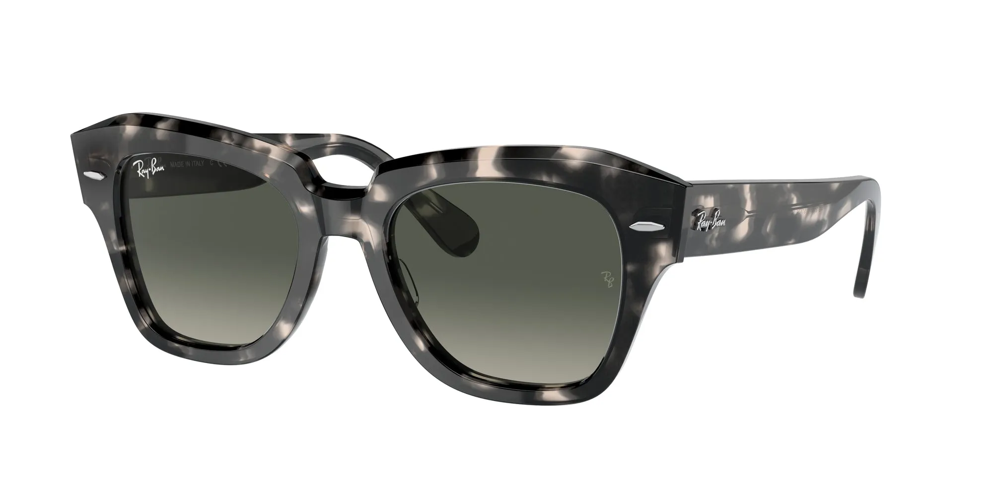 Ray - Ban RB2186 STATE STREET 133371 Occhiali da sole Acetato Tartaruga Grigio Squadrata Normale Sfumato - immagine 1