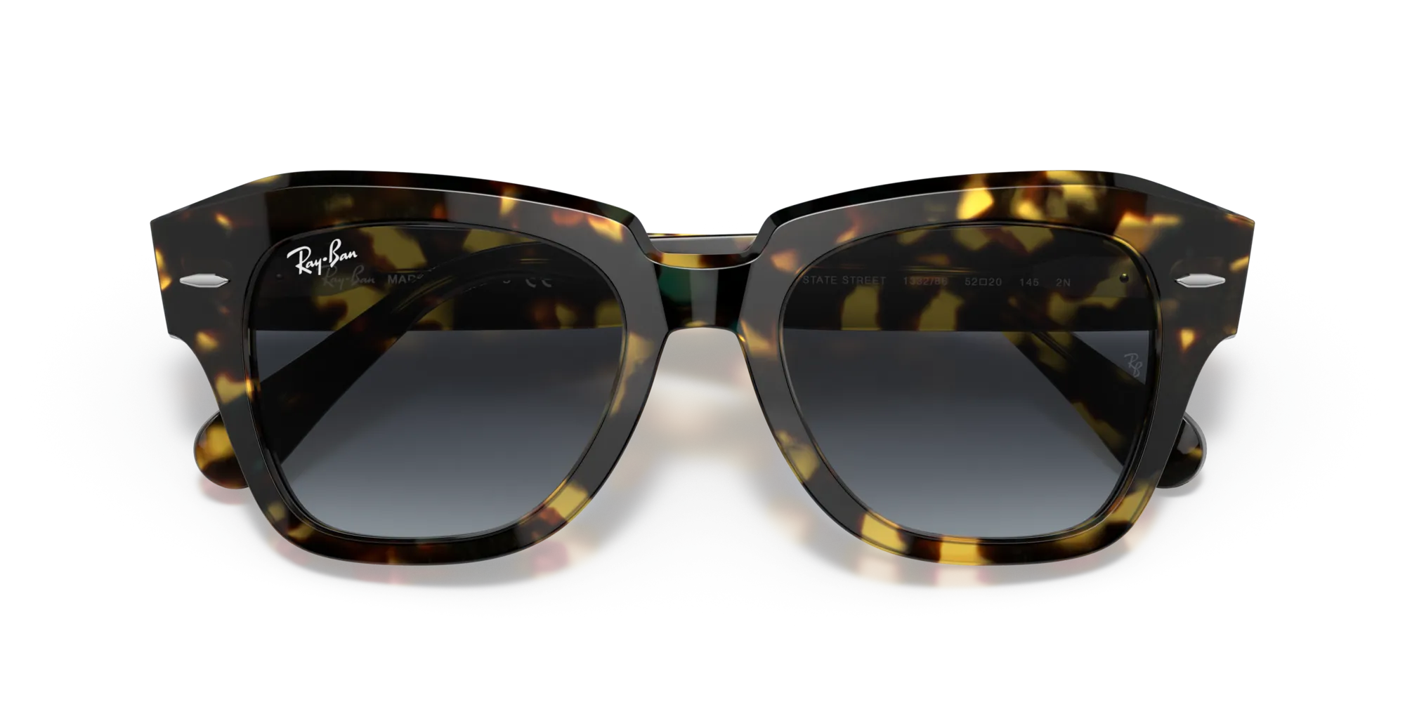 Ray - Ban RB2186 STATE STREET 133286 Occhiali da sole Acetato Tartaruga Grigio Squadrata Normale Sfumato - immagine 2