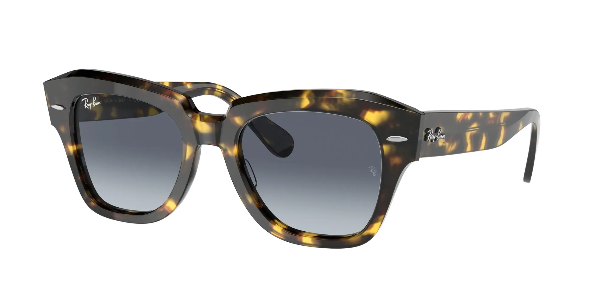 Ray - Ban RB2186 STATE STREET 133286 Occhiali da sole Acetato Tartaruga Grigio Squadrata Normale Sfumato - immagine 1