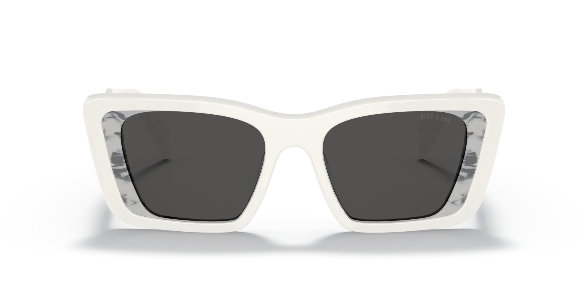 Prada PR 08YS 02V5S0 Occhiali da sole Acetato Bianco Grigio Farfalla Normale - immagine 3