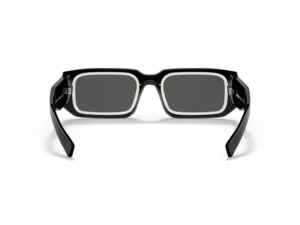 Prada PR 06YS 09Q5S0 Occhiali da sole Acetato Nero Grigio Squadrata Normale - immagine 3
