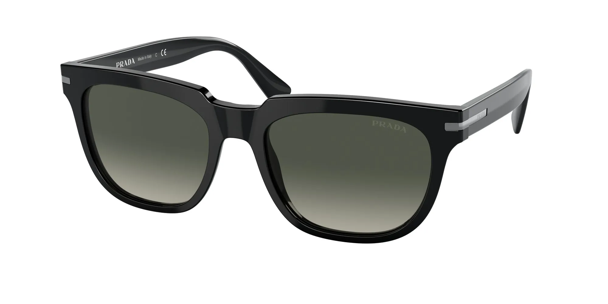 Prada PR 04YS 1AB2D0 Occhiali da sole Acetato Nero Grigio Pillow Normale Sfumato - immagine 1
