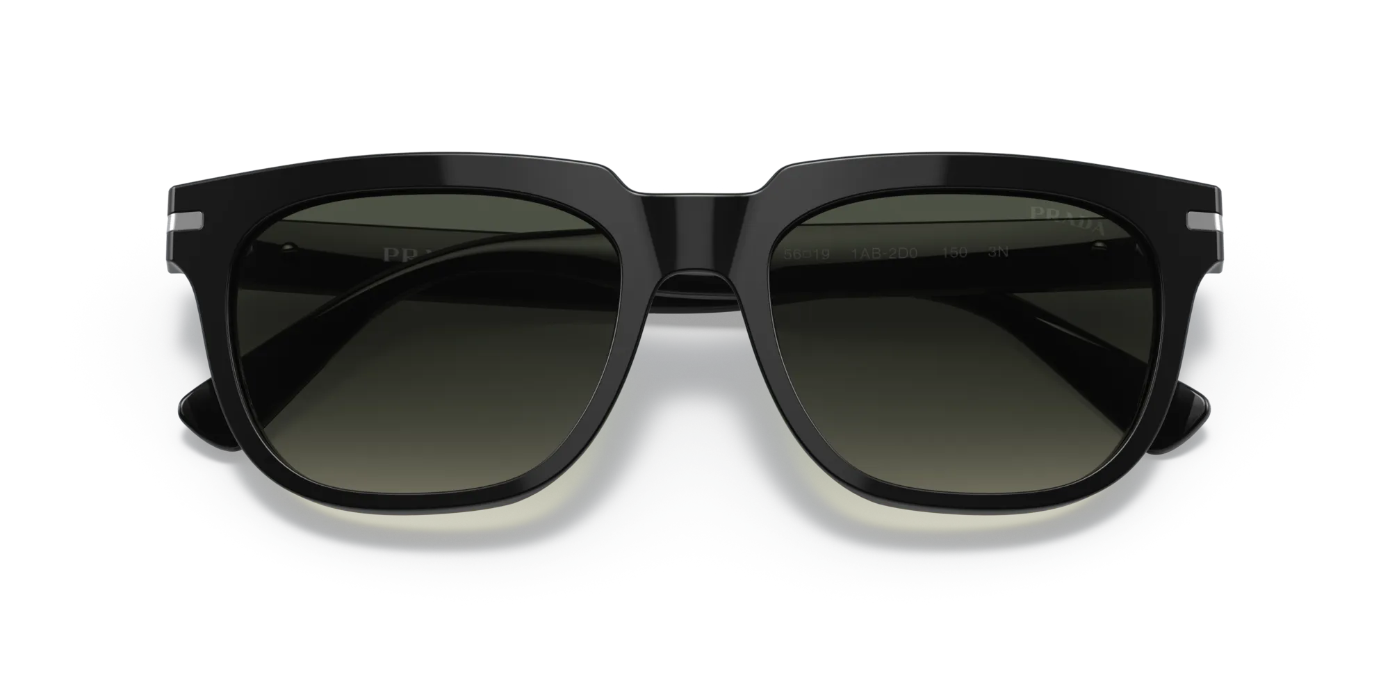 Prada PR 04YS 1AB2D0 Occhiali da sole Acetato Nero Grigio Pillow Normale Sfumato - immagine 2