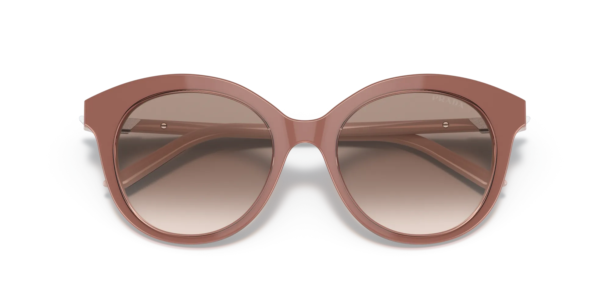 Prada PR 02YS 01Y1L0 Occhiali da sole Acetato Blu Marrone Rotonda Normale Sfumato - immagine 2