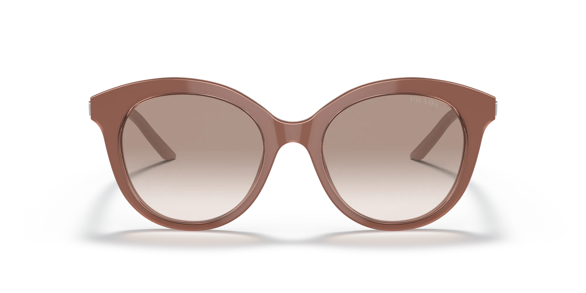 Prada PR 02YS 01Y1L0 Occhiali da sole Acetato Blu Marrone Rotonda Normale Sfumato - immagine 3