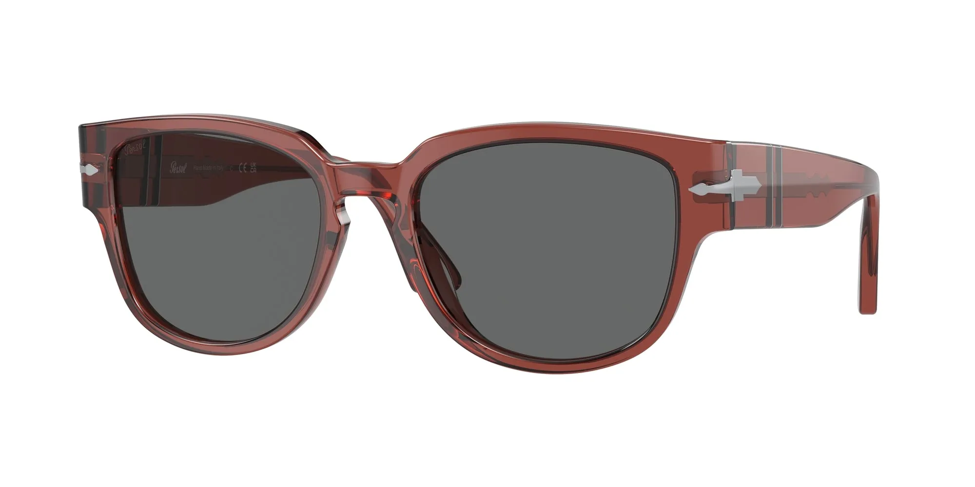 Persol PO3231S 1104B1 Occhiali da sole Plastica Rosso Grigio Squadrata Normale - immagine 1