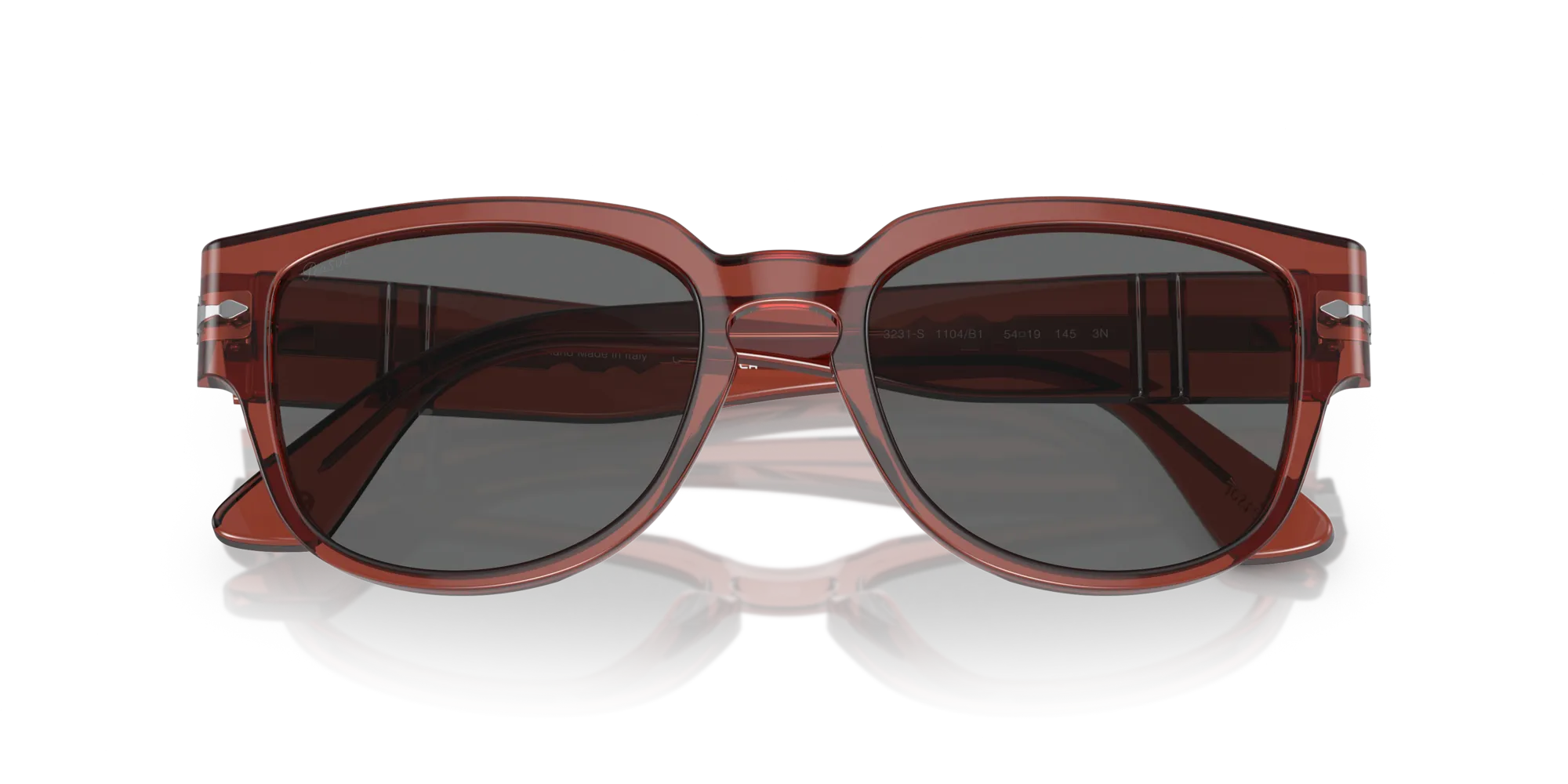 Persol PO3231S 1104B1 Occhiali da sole Plastica Rosso Grigio Squadrata Normale - immagine 2