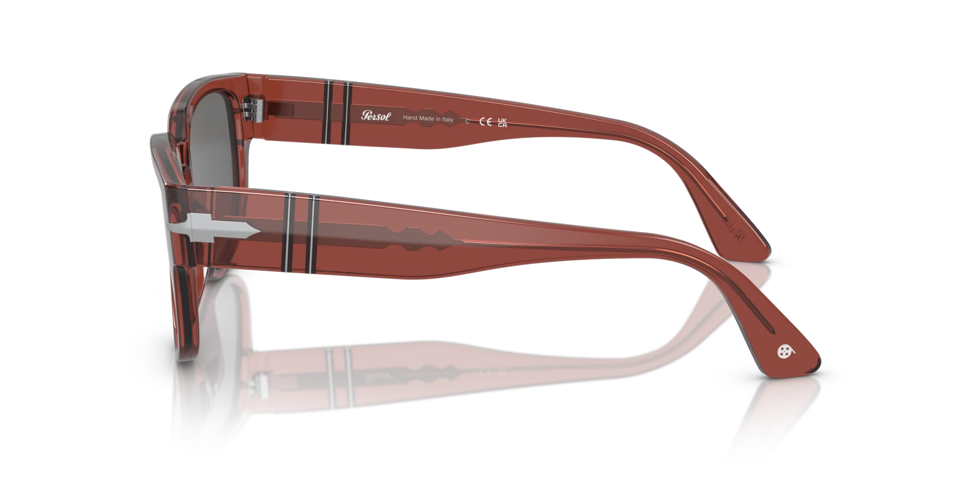 Persol PO3231S 1104B1 Occhiali da sole Plastica Rosso Grigio Squadrata Normale - immagine 4