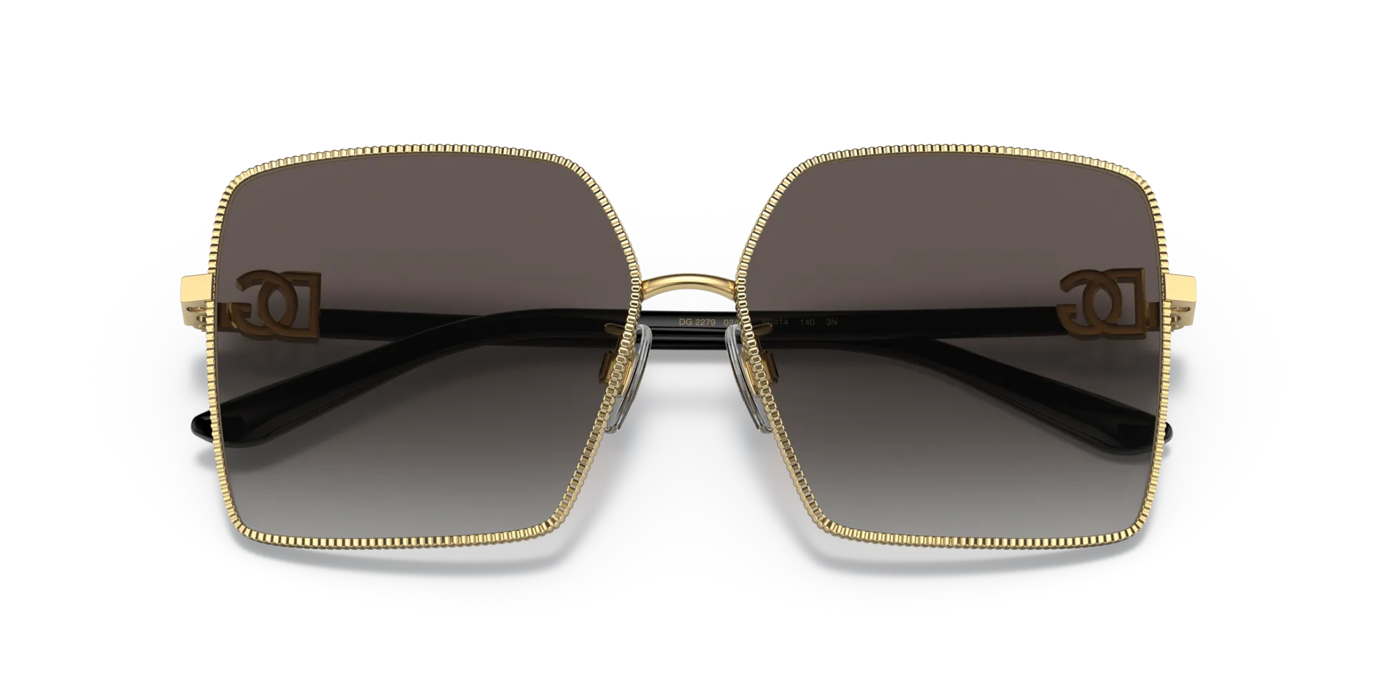 Dolce & Gabbana DG2279 02/8G Occhiali da sole Metallo Oro Grigio Squadrata Normale Sfumato - immagine 2
