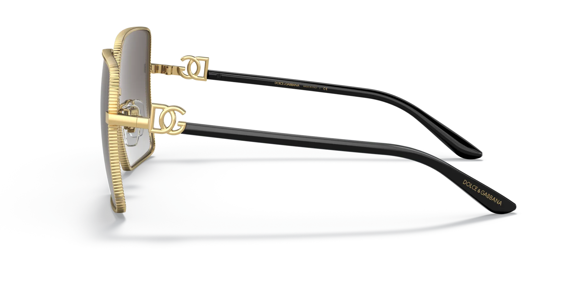 Dolce & Gabbana DG2279 02/8G Occhiali da sole Metallo Oro Grigio Squadrata Normale Sfumato - immagine 4