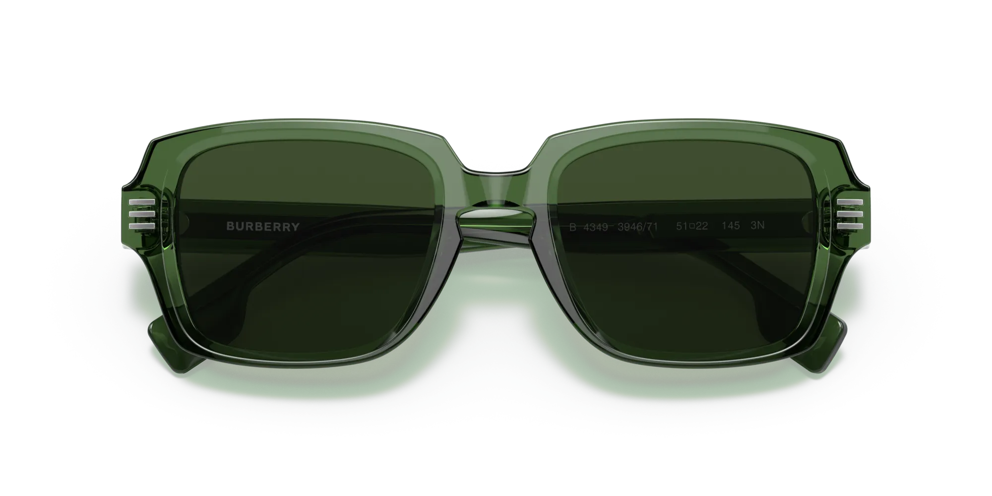 Burberry BE4349 ELDON 394671 Occhiali da sole Acetato Verde Verde Squadrata Normale - immagine 2