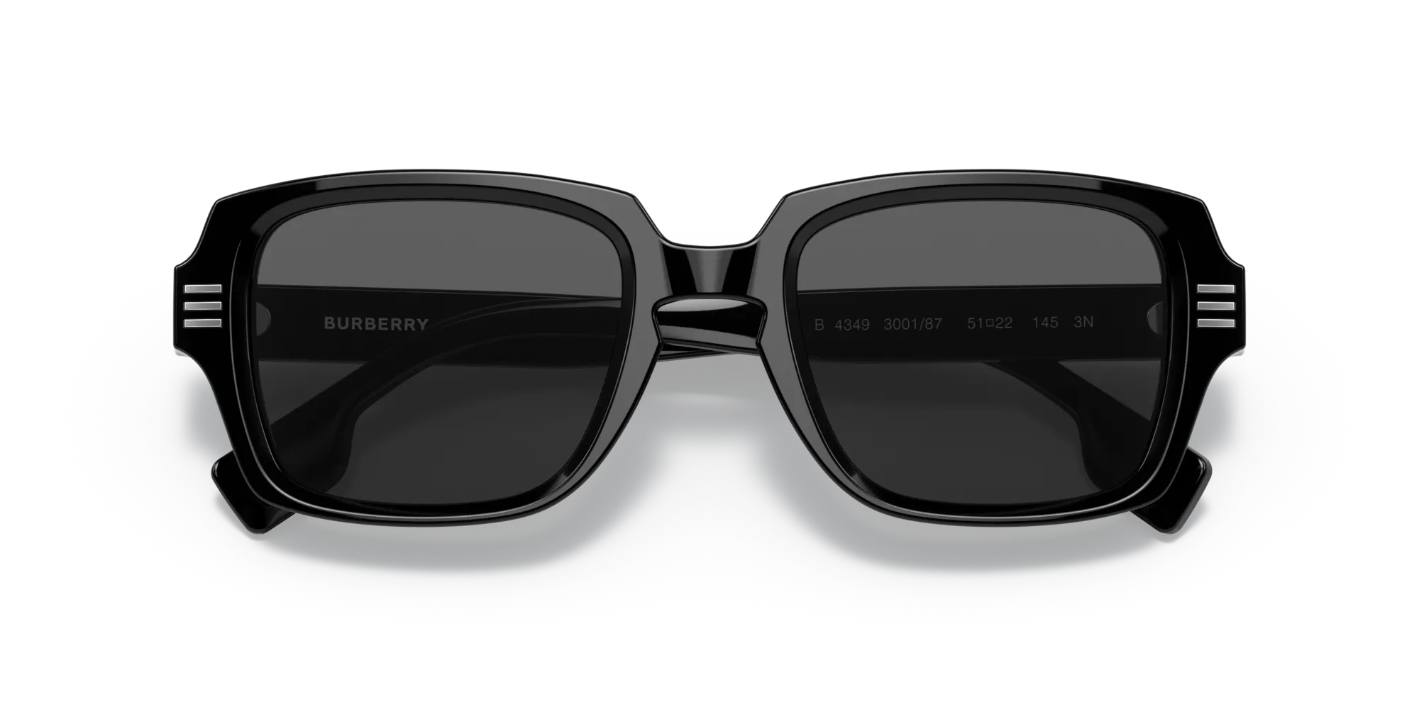 Burberry BE4349 ELDON 300187 Occhiali da sole Acetato Nero Grigio Squadrata Normale - immagine 2