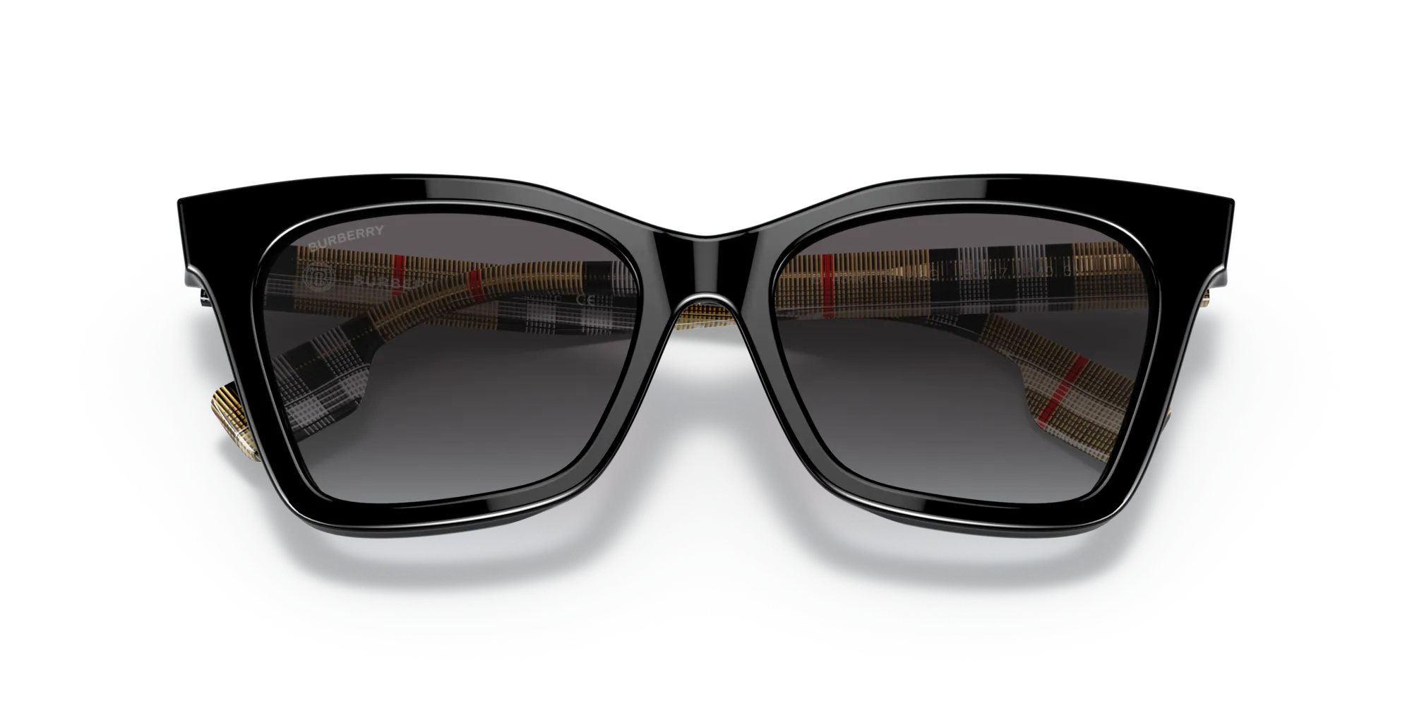 Burberry BE4346 ELSA 39428G Occhiali da sole Acetato Nero Grigio Geometrica Normale Sfumato - immagine 2