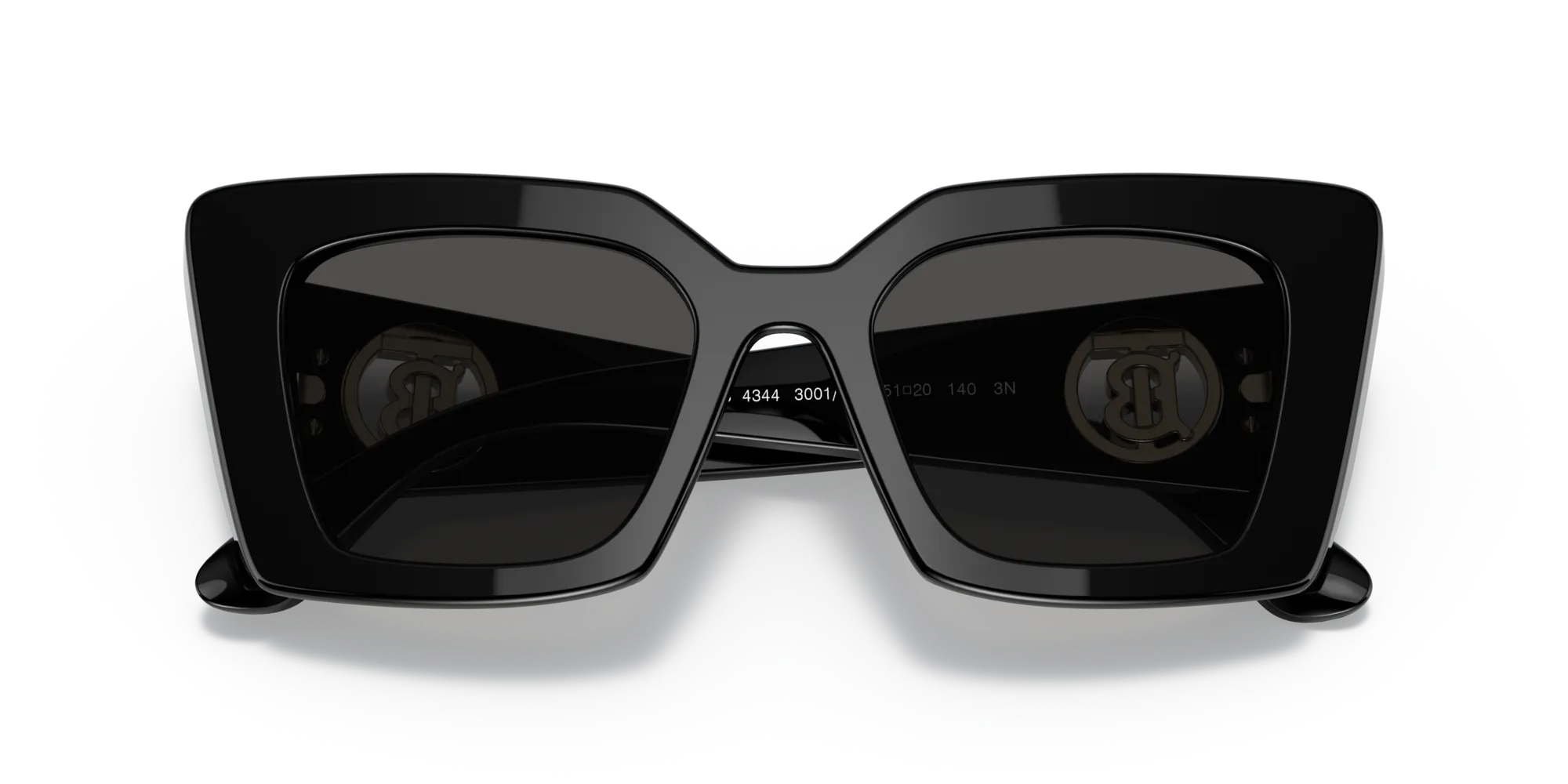 Burberry BE4344 DAISY 300187 Occhiali da sole Acetato Nero Grigio Squadrata Normale - immagine 2