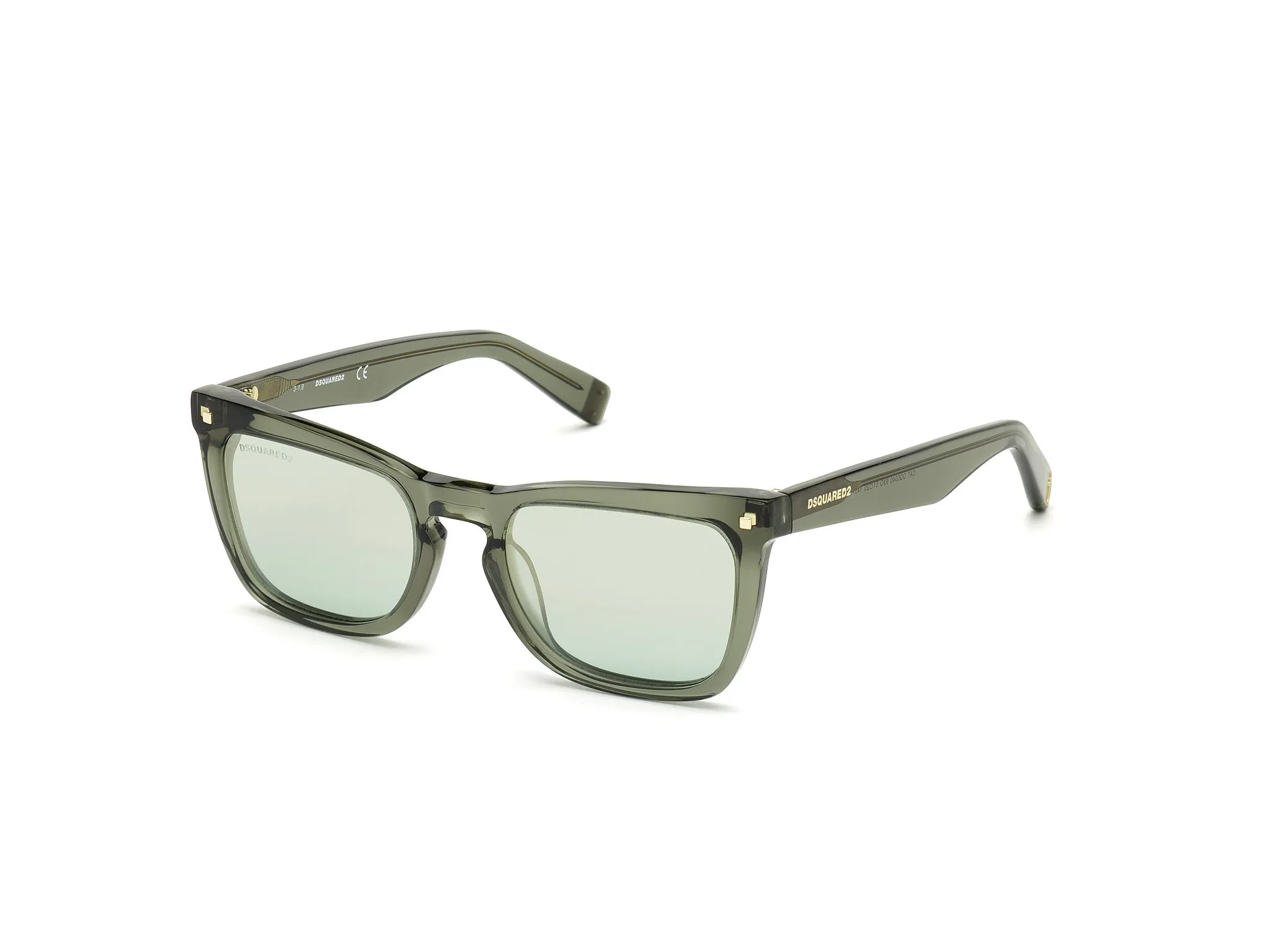 Dsquared2 DQ0340 CAT 93Q Occhiali da sole outlet Acetato Verde Verde Squadrata Specchiate - immagine 1