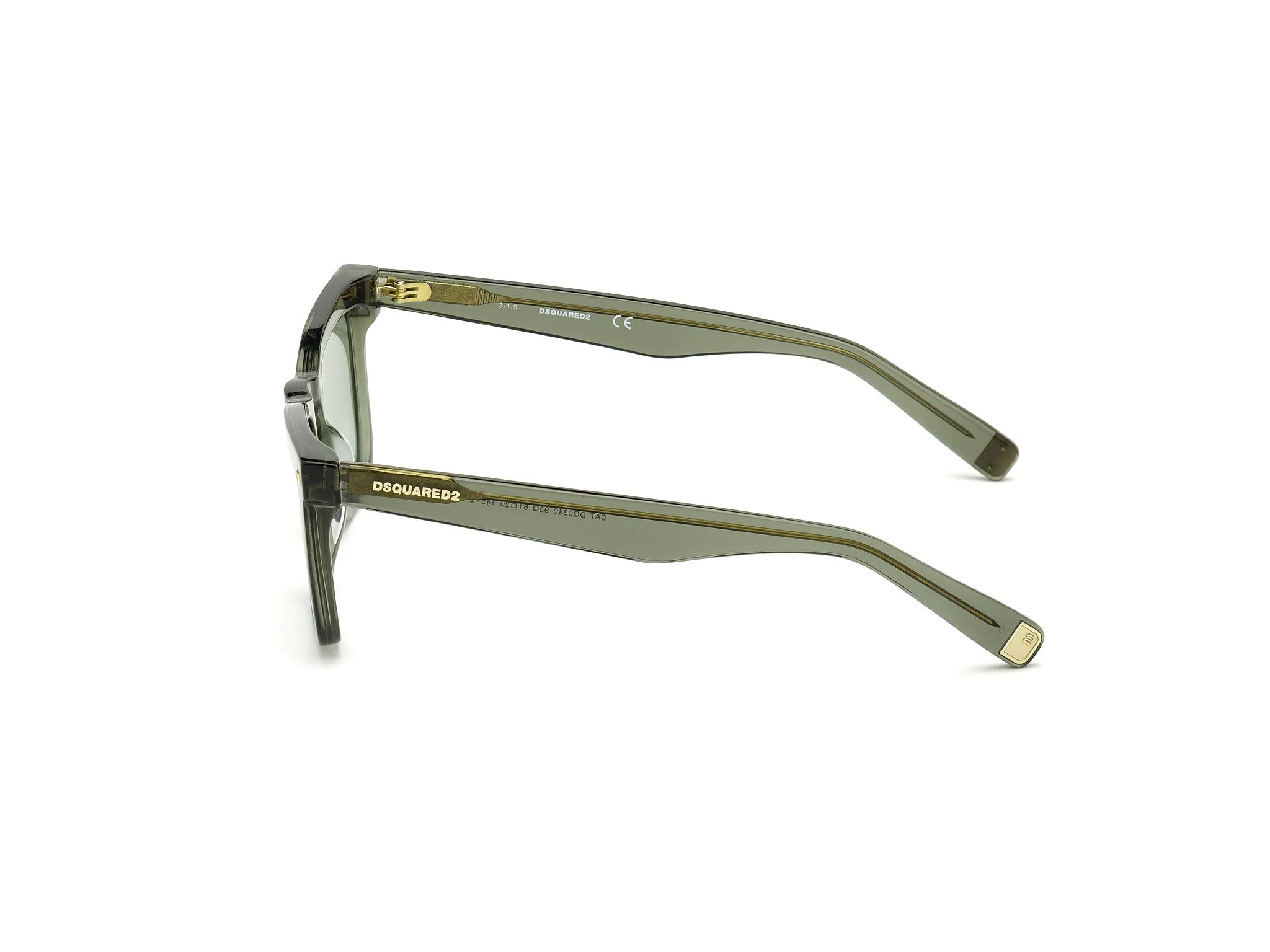 Dsquared2 DQ0340 CAT 93Q Occhiali da sole outlet Acetato Verde Verde Squadrata Specchiate - immagine 3