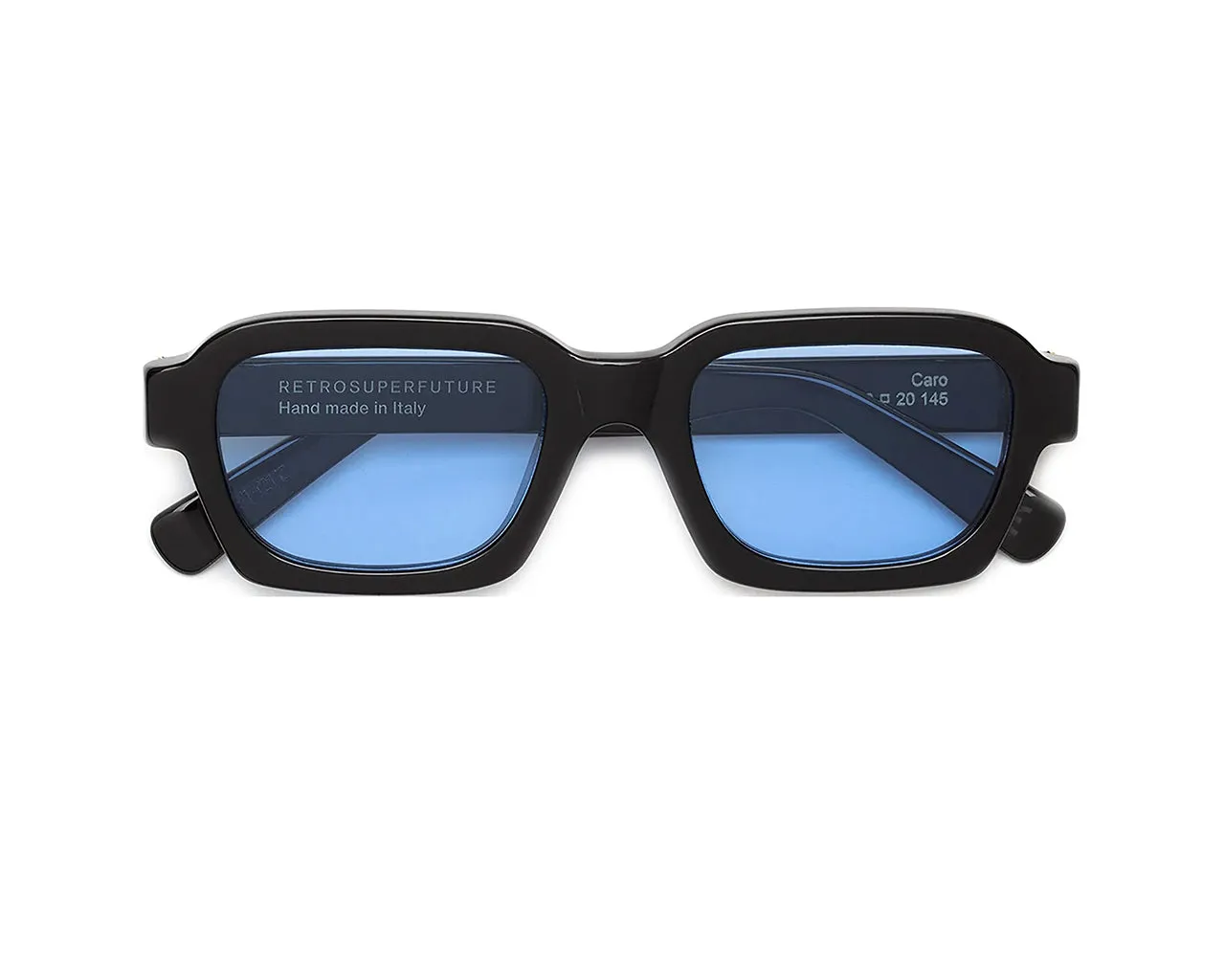 Retrosuperfuture FOE CARO AZURE Occhiali da sole Acetato Nero Azzurro Squadrata - immagine 2