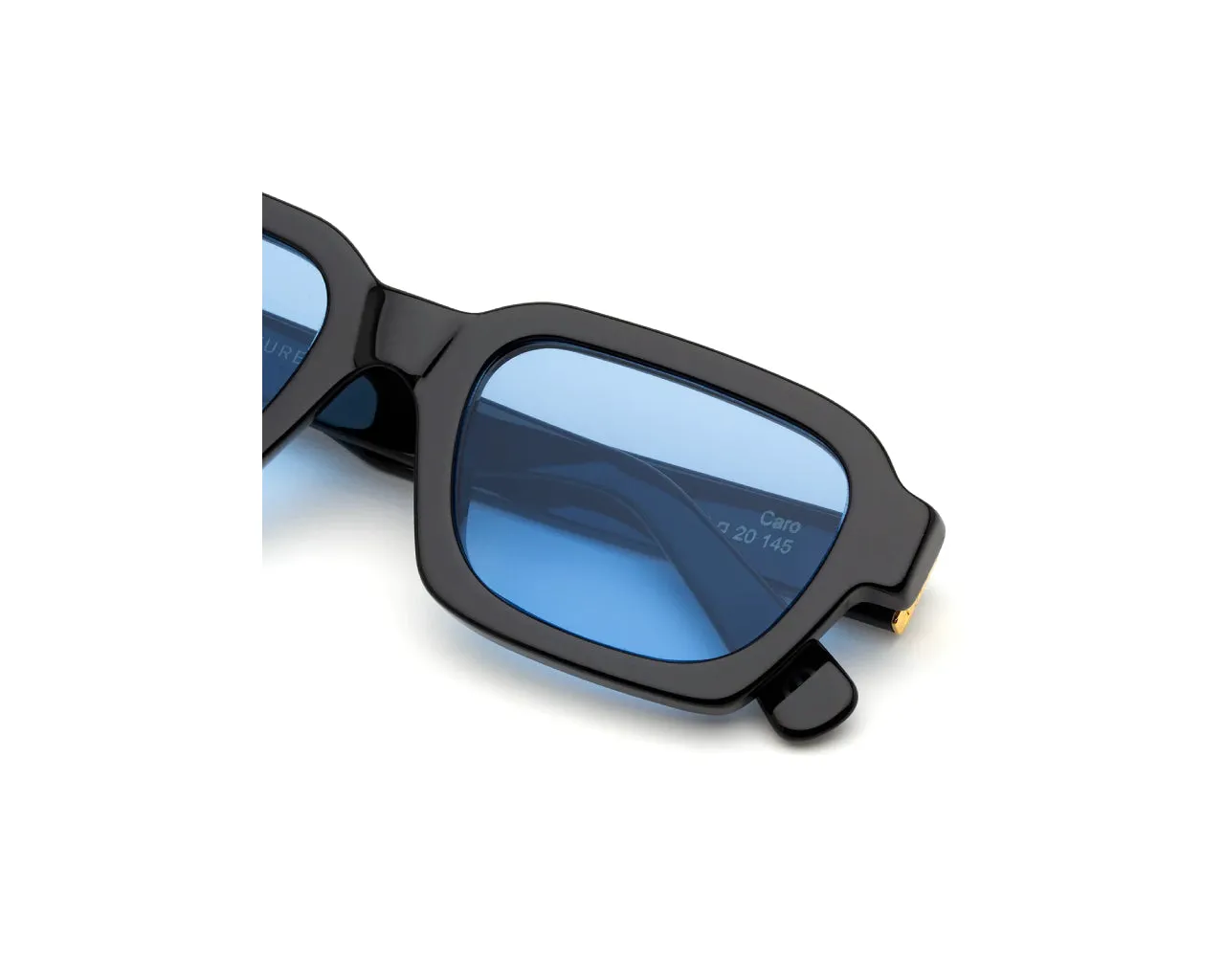 Retrosuperfuture FOE CARO AZURE Occhiali da sole Acetato Nero Azzurro Squadrata - immagine 4