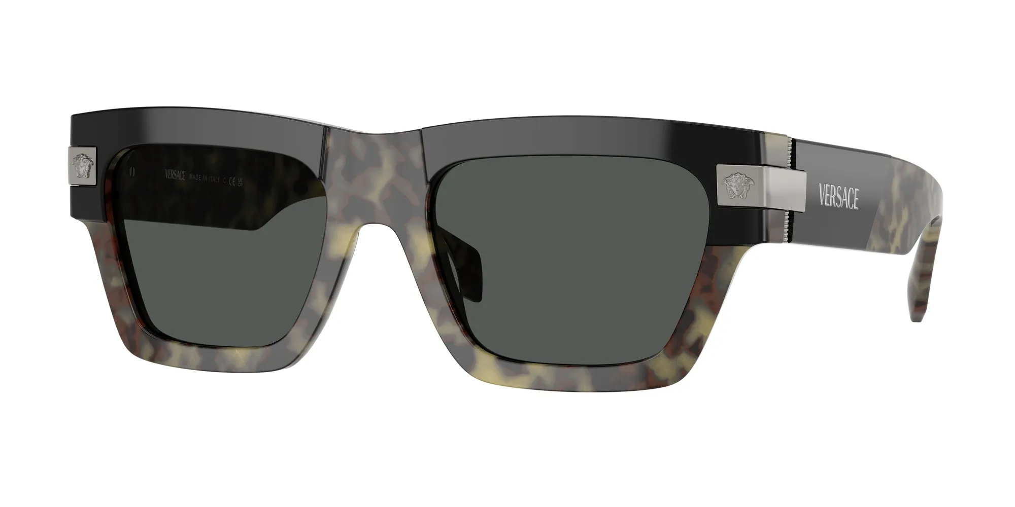 Versace VE4464 545687 Occhiali da sole Acetato Tartaruga Grigio Squadrata Normale - immagine 1